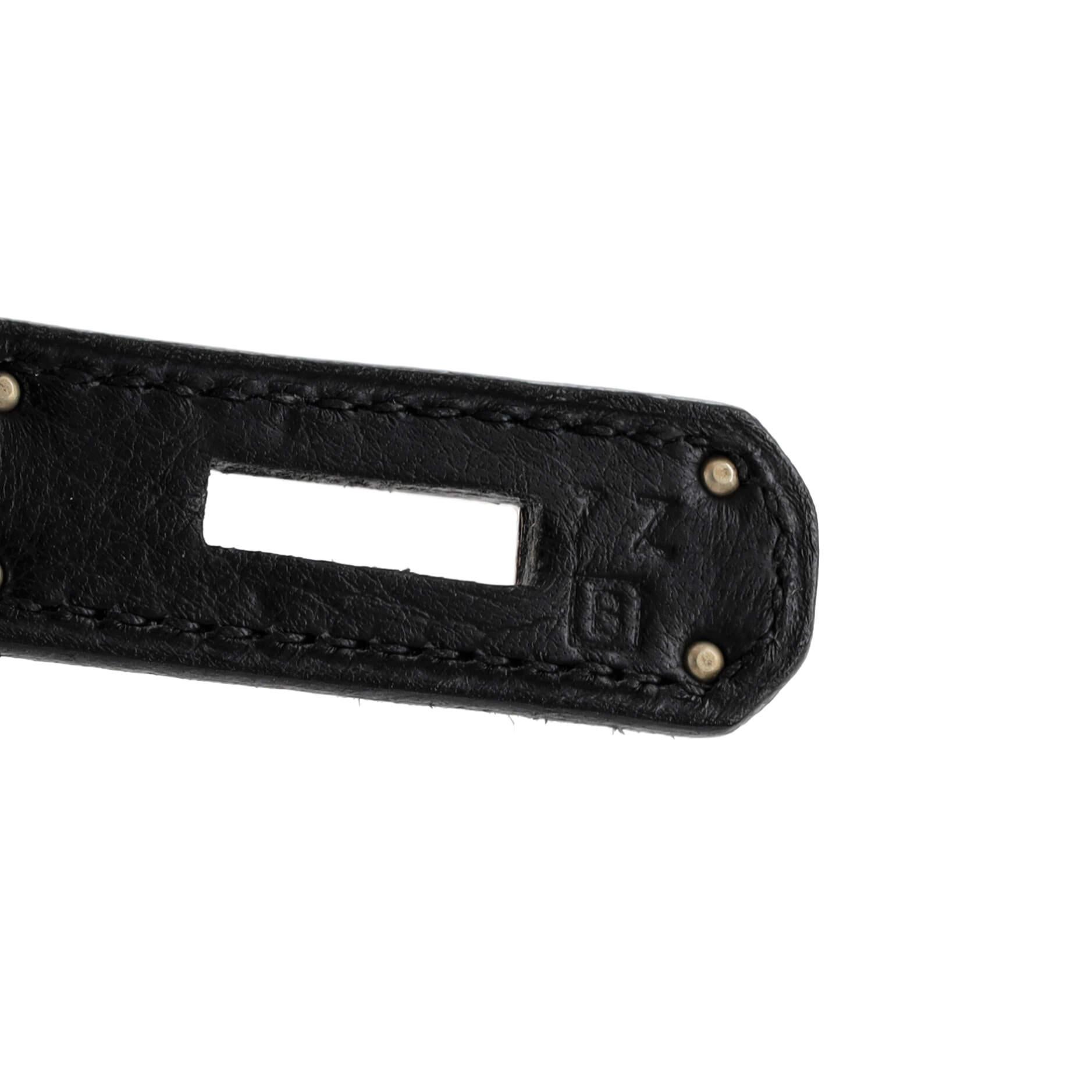 Hermes Kelly Handbag Noir Clemence with Palladium Hardware 35 For Sale 6