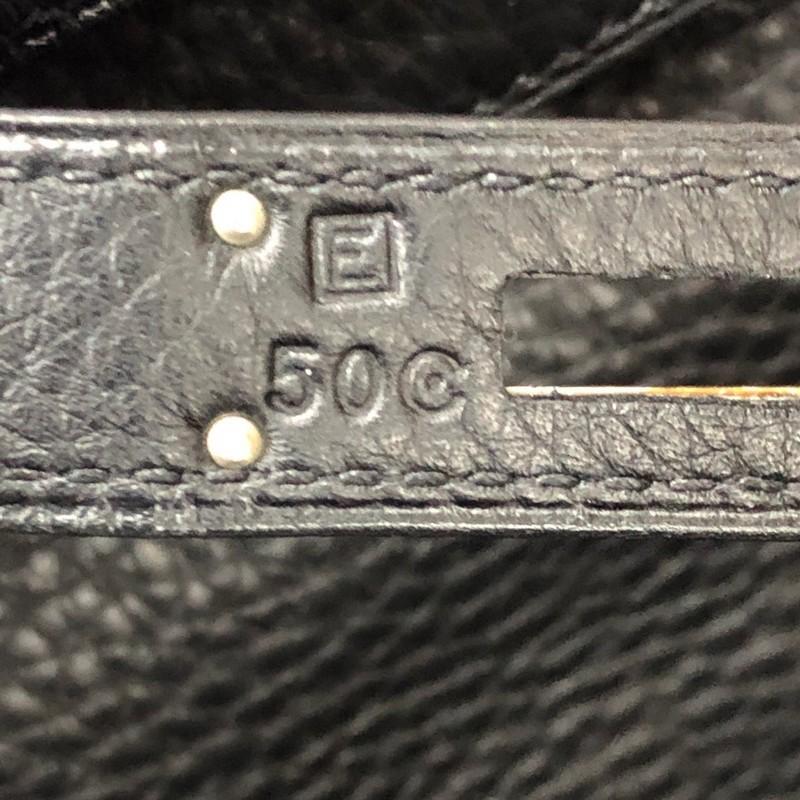 Hermes Kelly Handbag Noir Clemence With Palladium Hardware 35  6