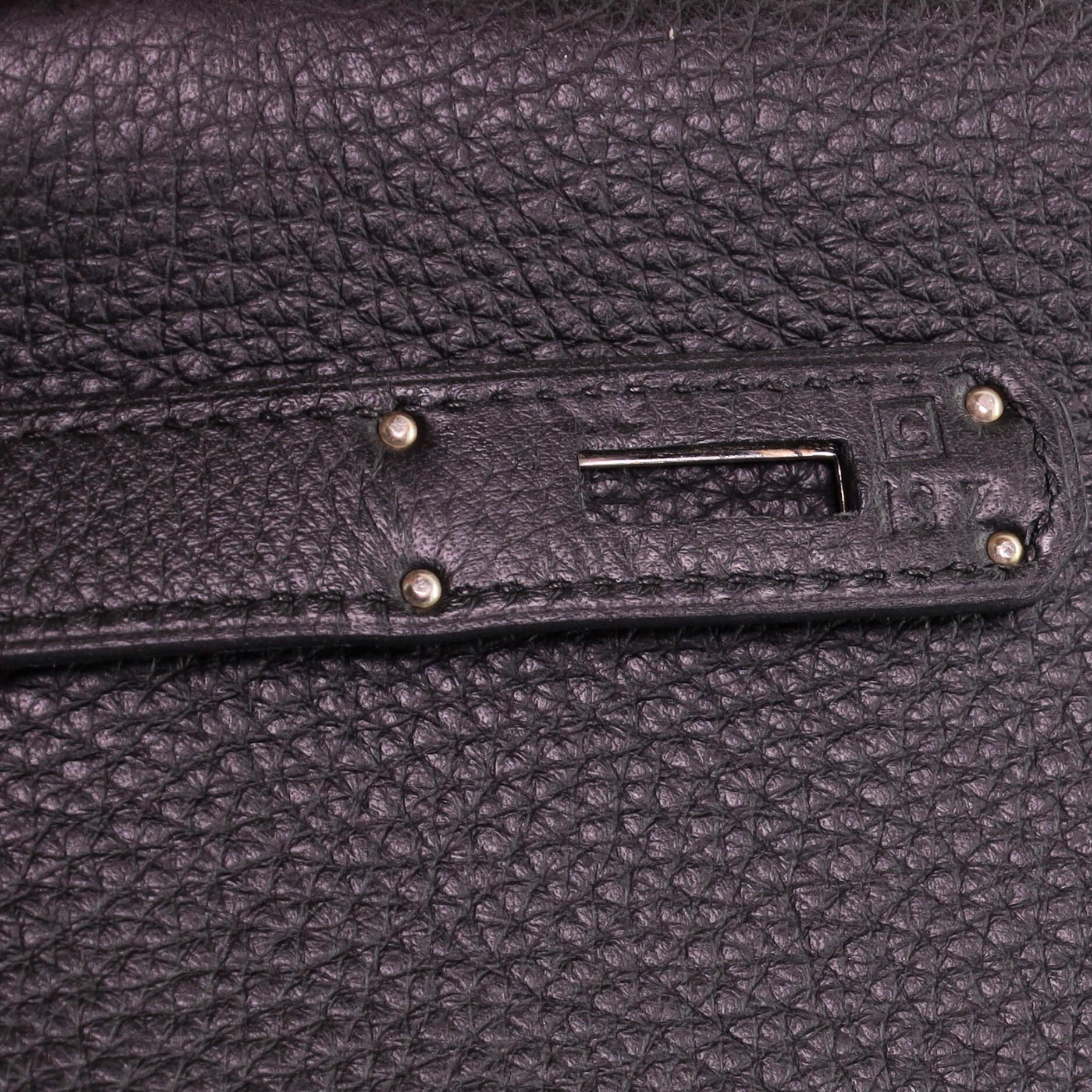 Hermes Kelly Handbag Noir Clemence with Palladium Hardware 35 8