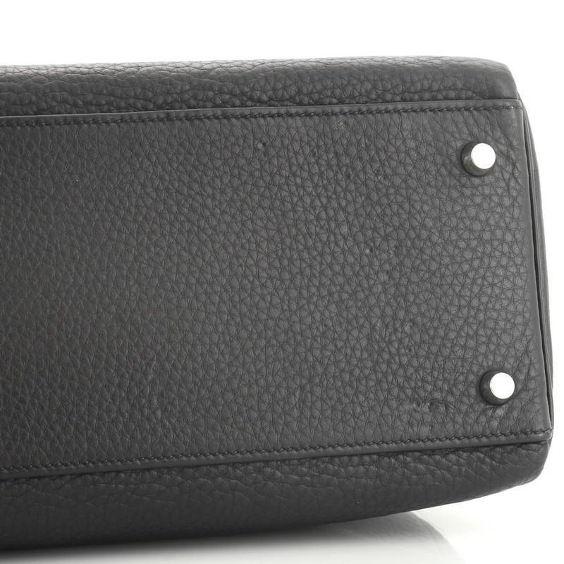 Hermes Kelly Handbag Noir Clemence With Palladium Hardware 35  2