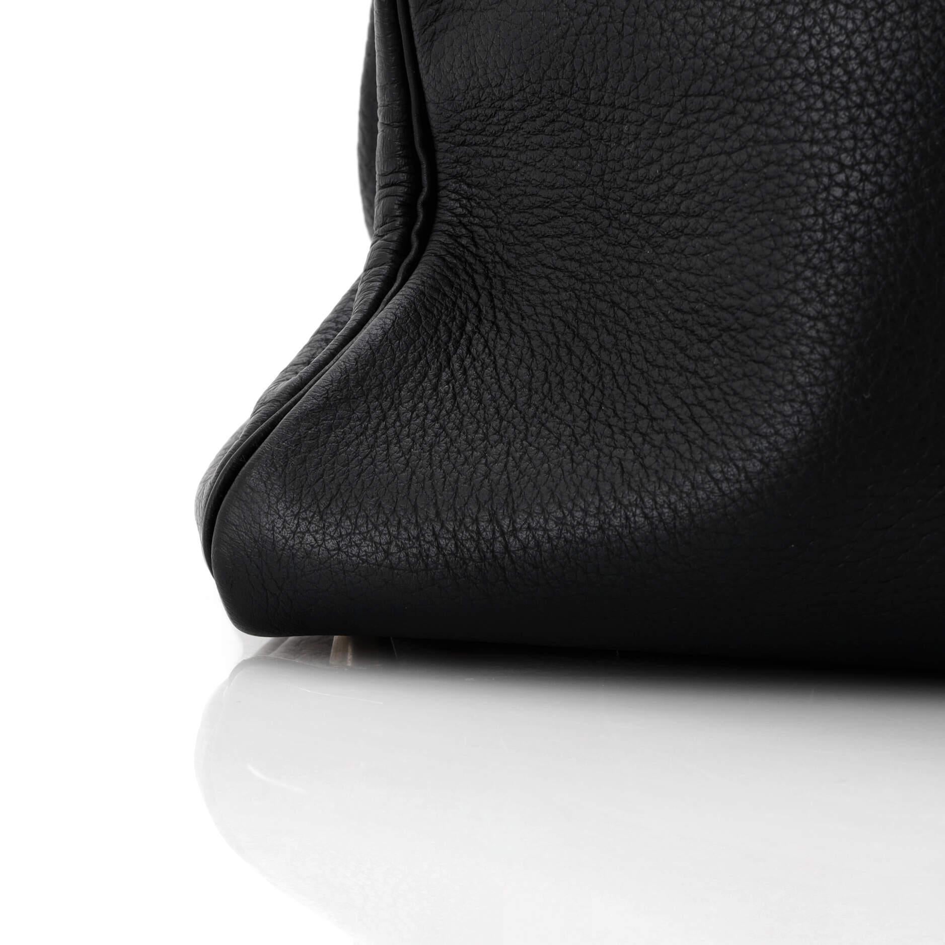 Hermes Kelly Handbag Noir Clemence with Palladium Hardware 35 For Sale 3
