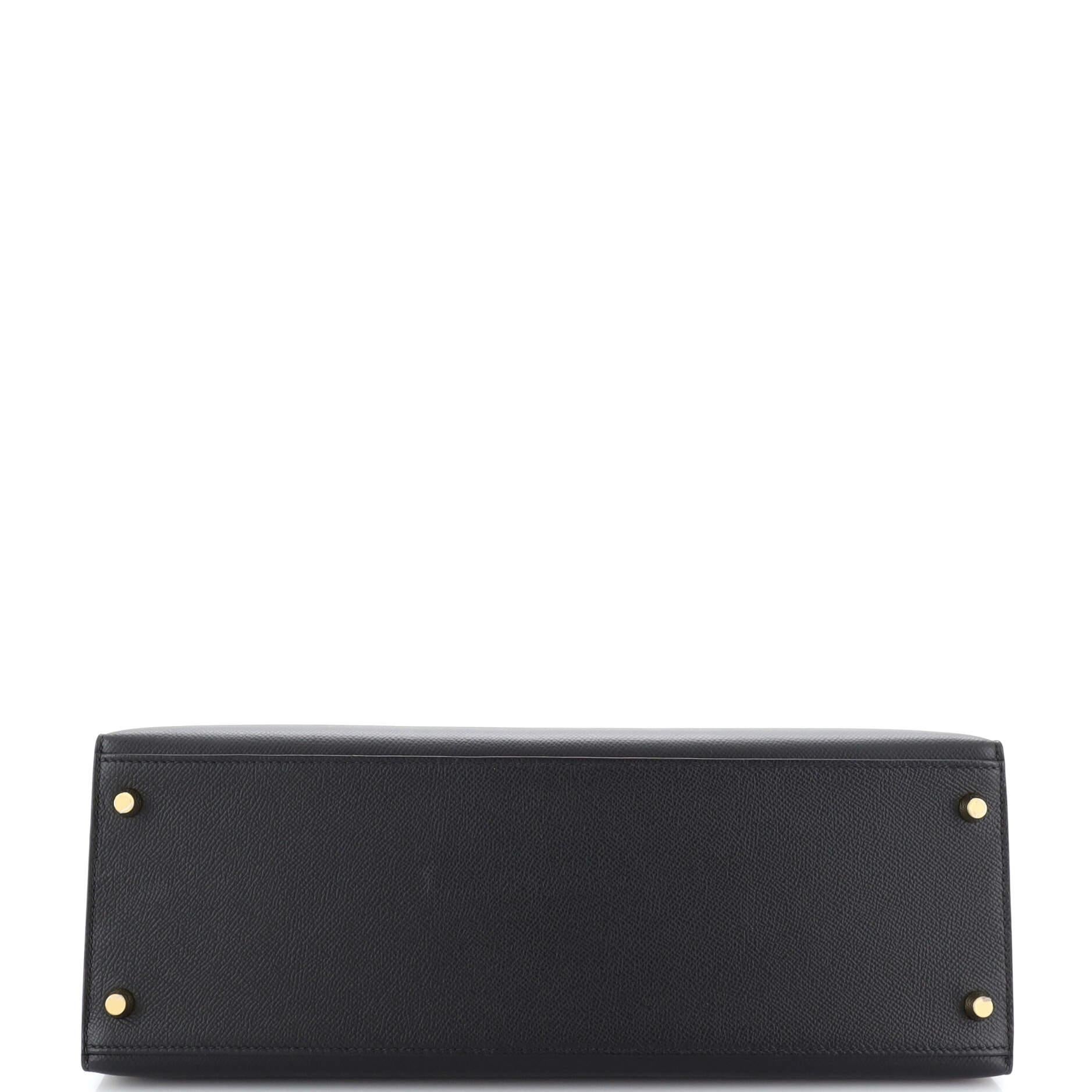 Hermes Kelly Handbag Noir Epsom with Gold Hardware 35 1