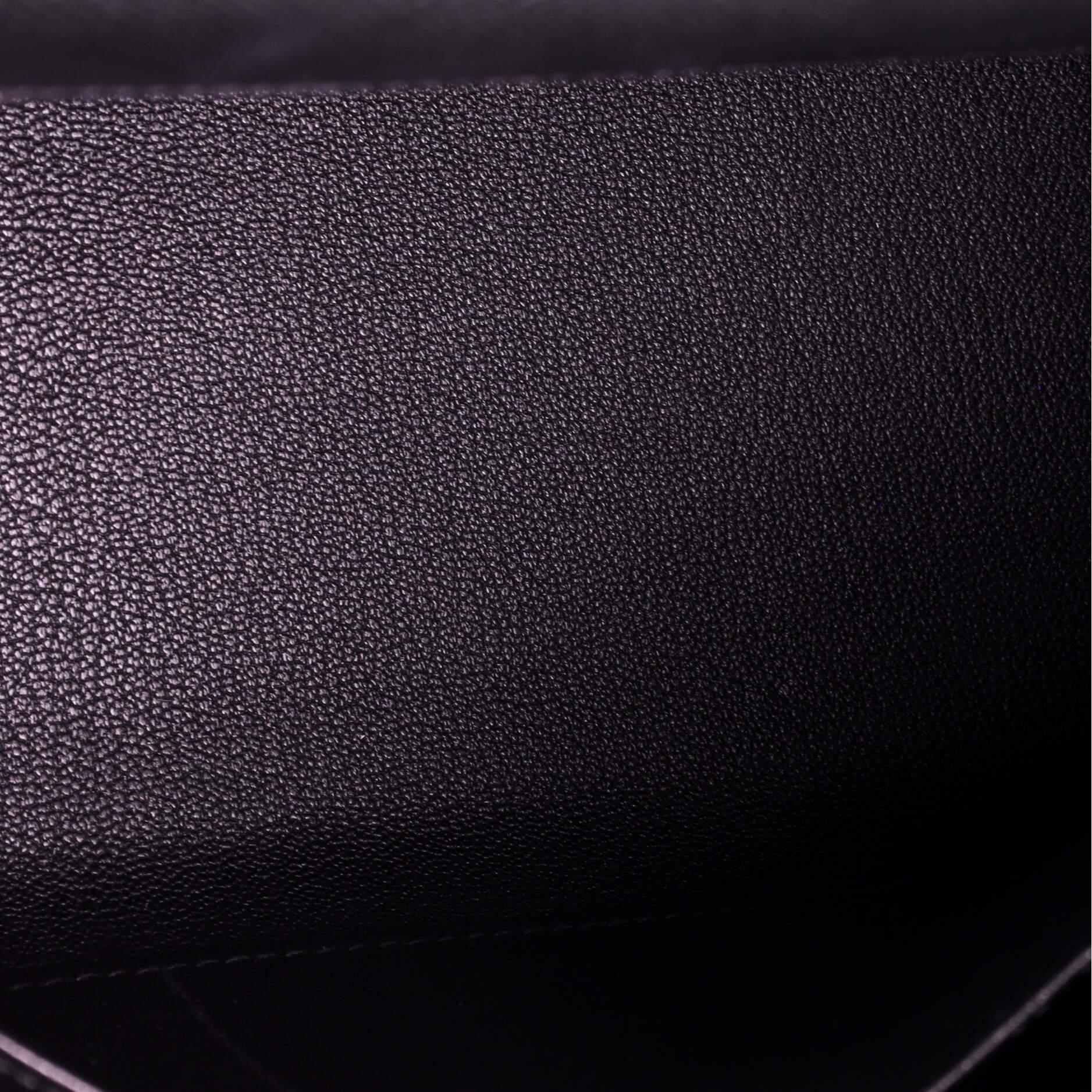 Hermes Kelly Handbag Noir Epsom with Palladium Hardware 28 2