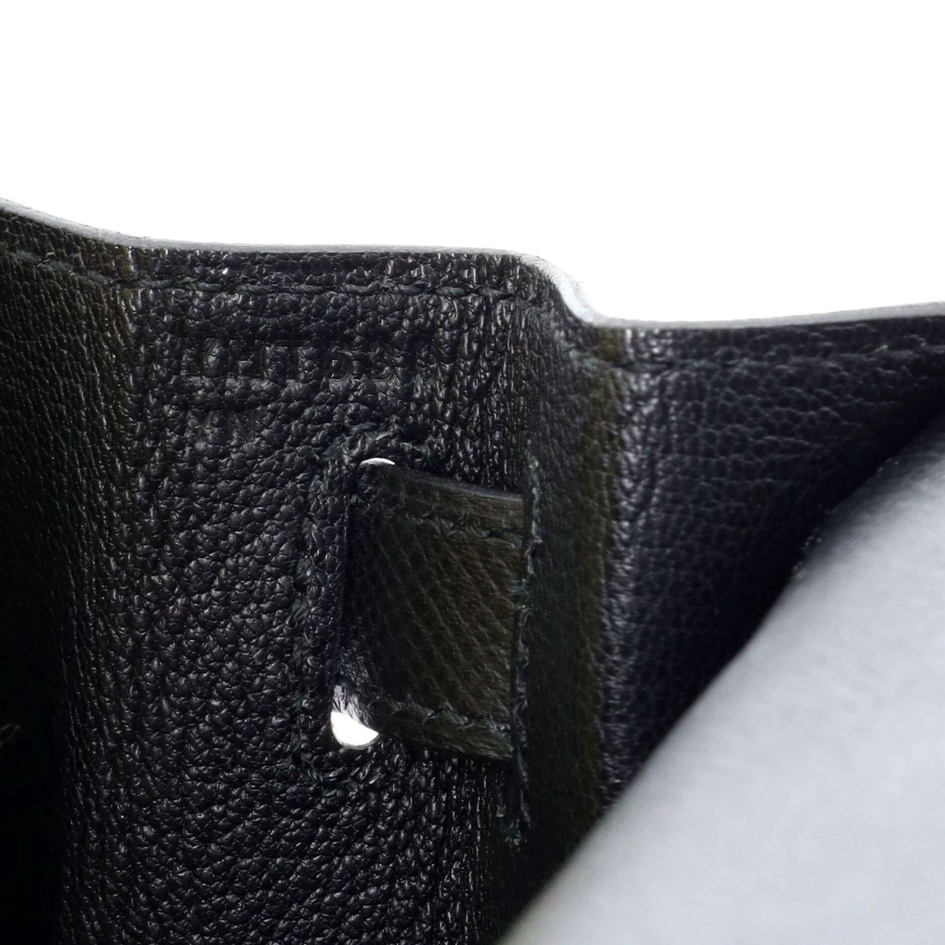 Hermes Kelly Handbag Noir Epsom with Palladium Hardware 28 5