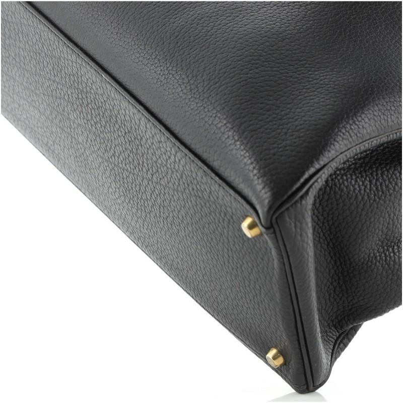 Hermes Kelly Handbag Noir Fjord with Gold Hardware 40 3
