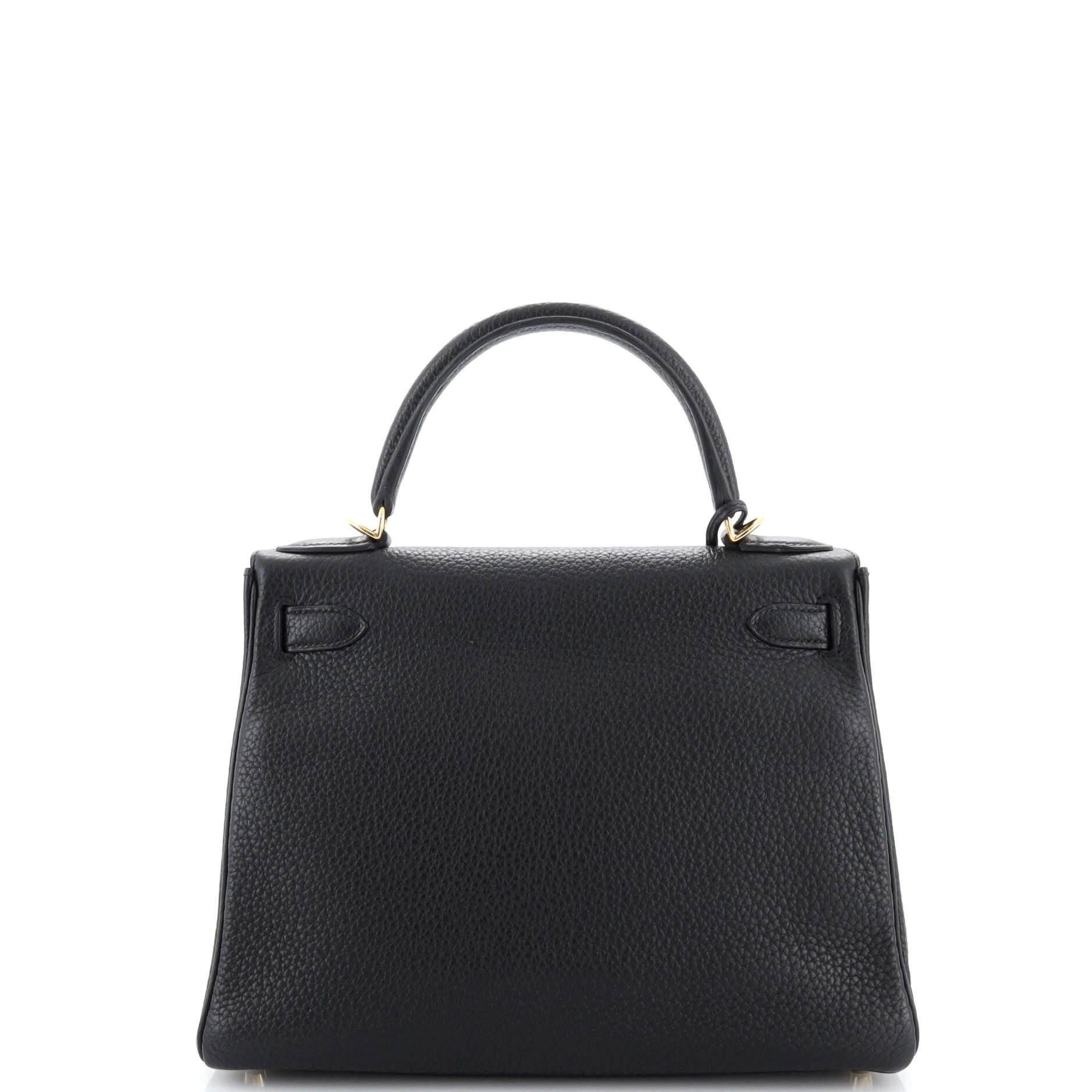 Women's or Men's Hermes Kelly Handbag Noir Togo with Gold Hardware 28