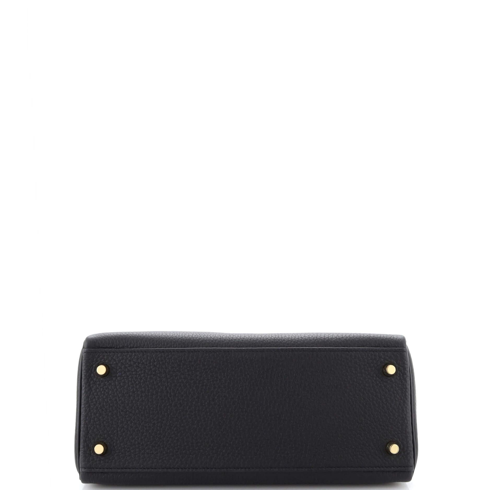 Hermes Kelly Handbag Noir Togo with Gold Hardware 28 1