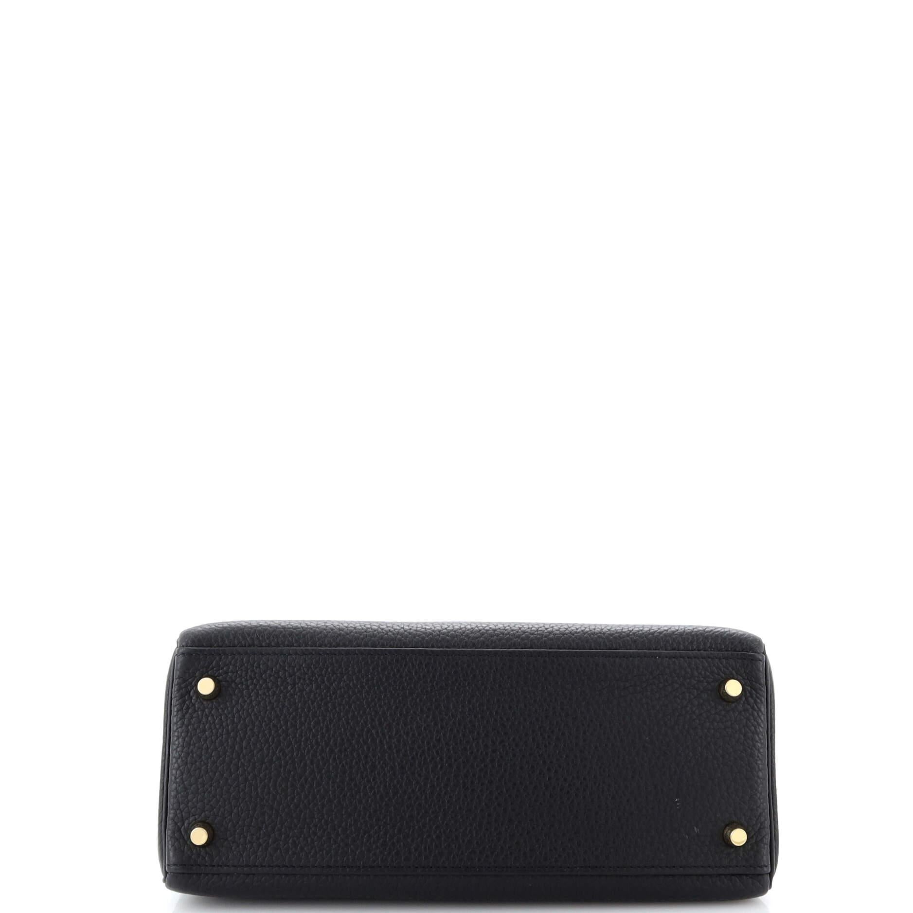 Hermes Kelly Handbag Noir Togo with Gold Hardware 28 1