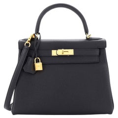 Hermes Kelly Handbag Noir Togo with Gold Hardware 28