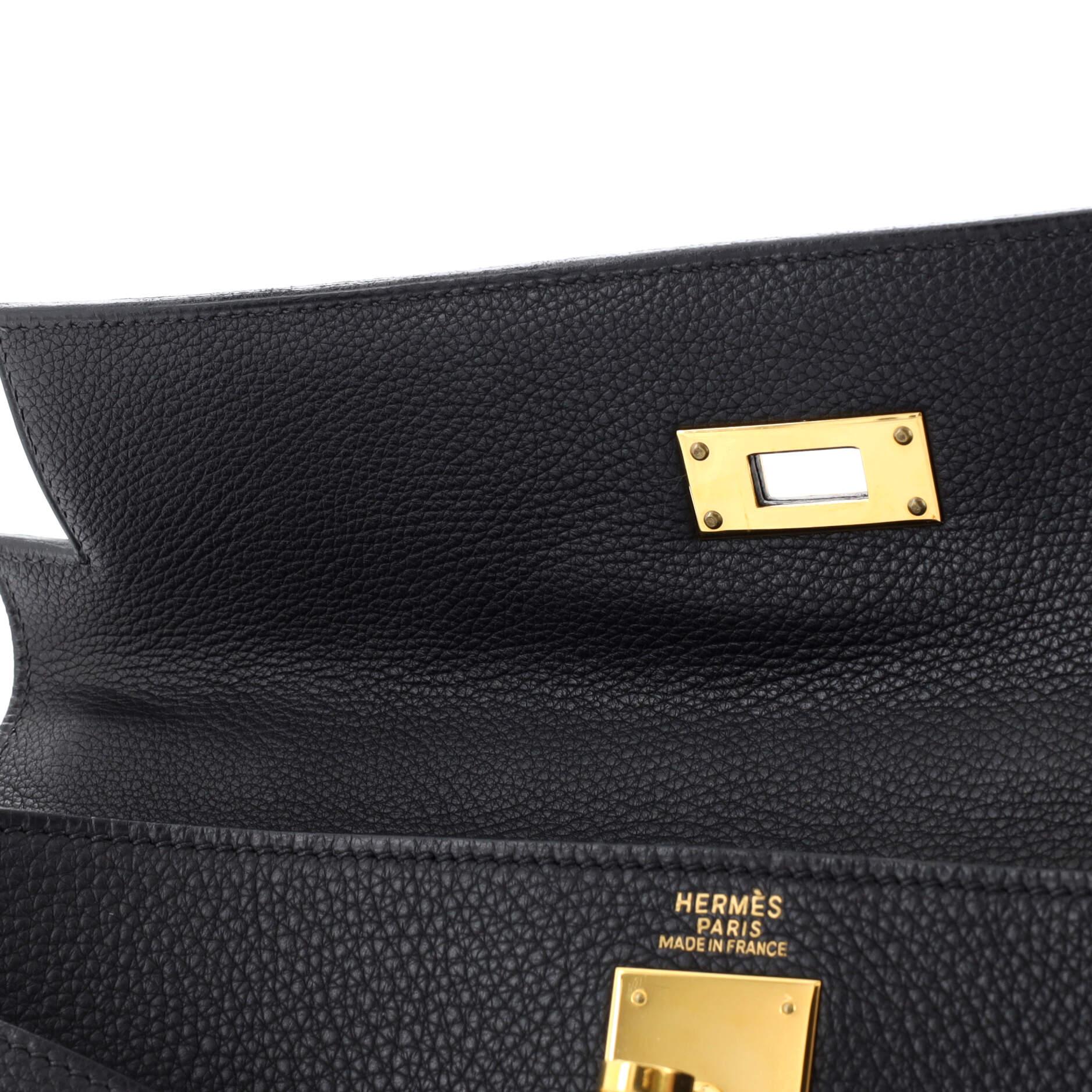 Hermes Kelly Handbag Noir Togo with Gold Hardware 32 6