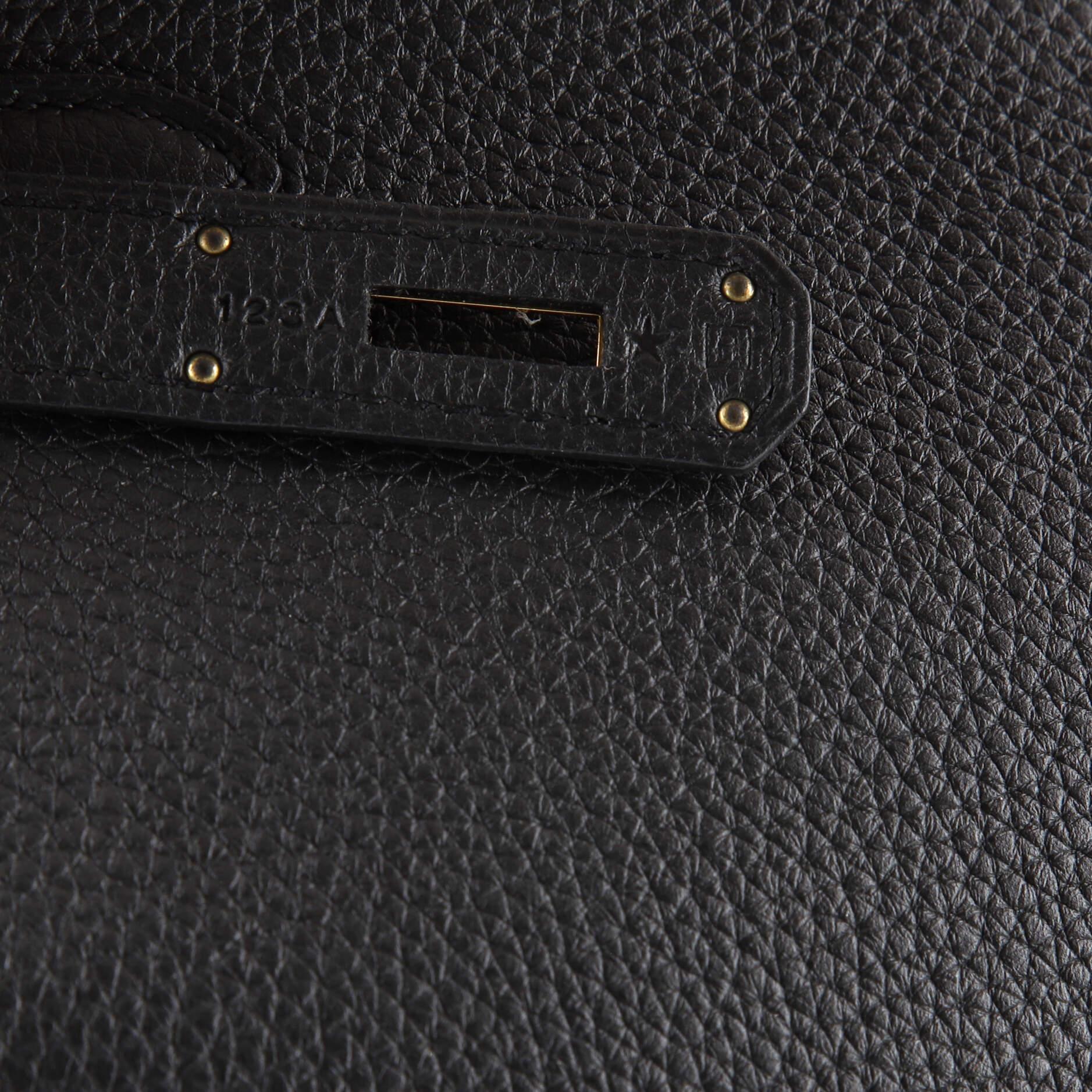 Hermes Kelly Handbag Noir Togo with Gold Hardware 32 For Sale 8
