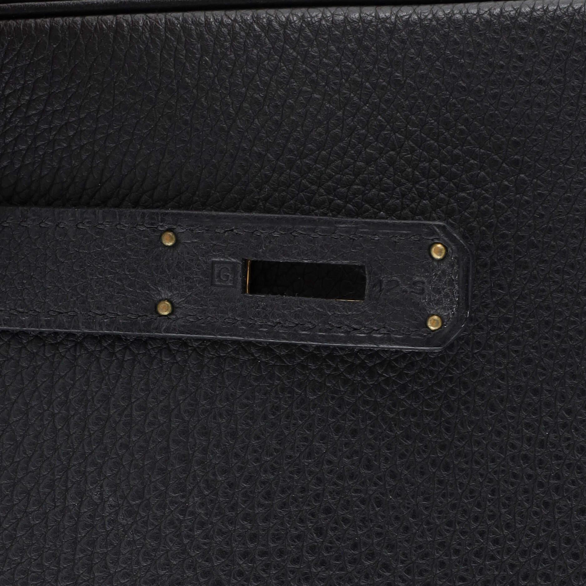 Hermes Kelly Handbag Noir Togo with Gold Hardware 32 9