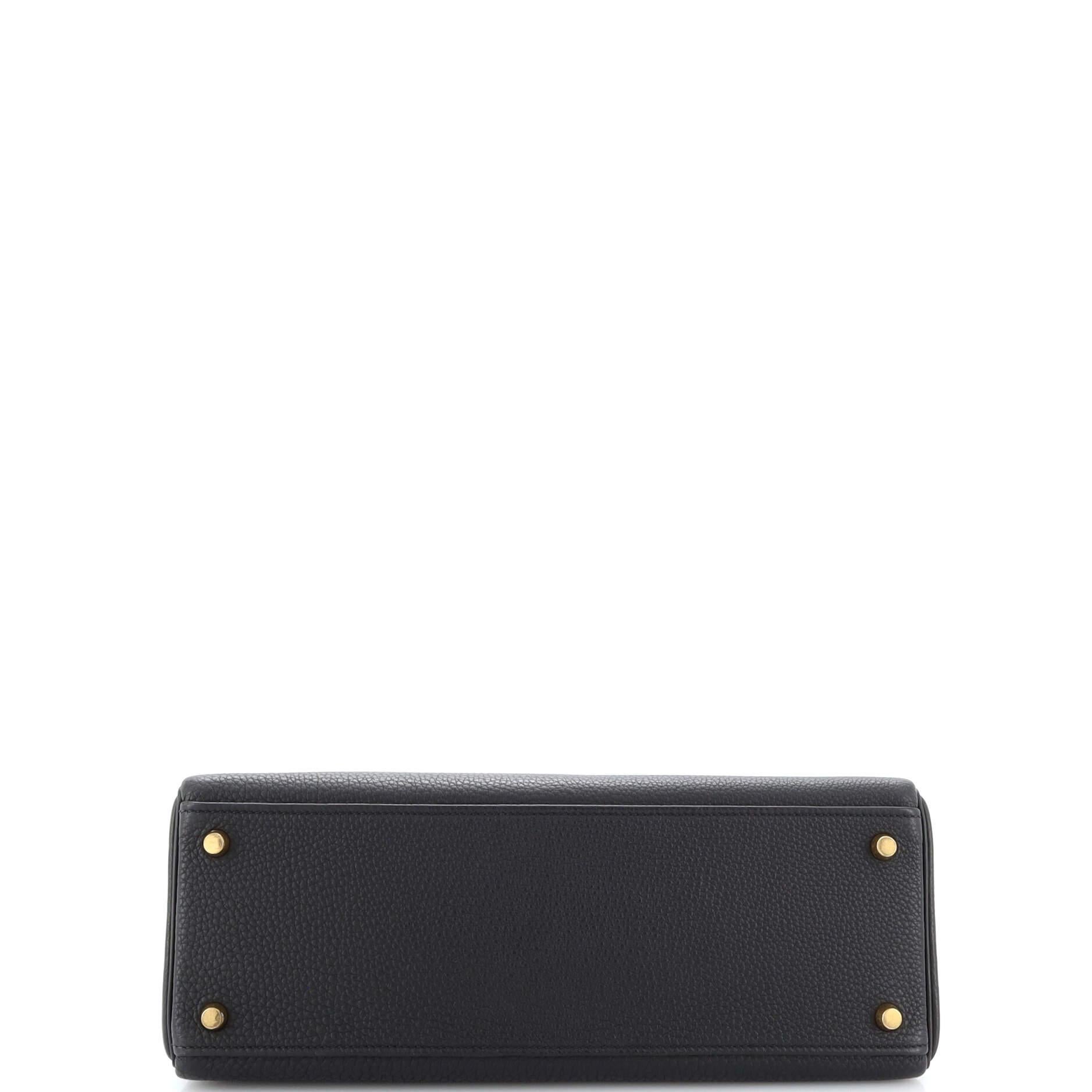 Hermes Kelly Handbag Noir Togo with Gold Hardware 32 1