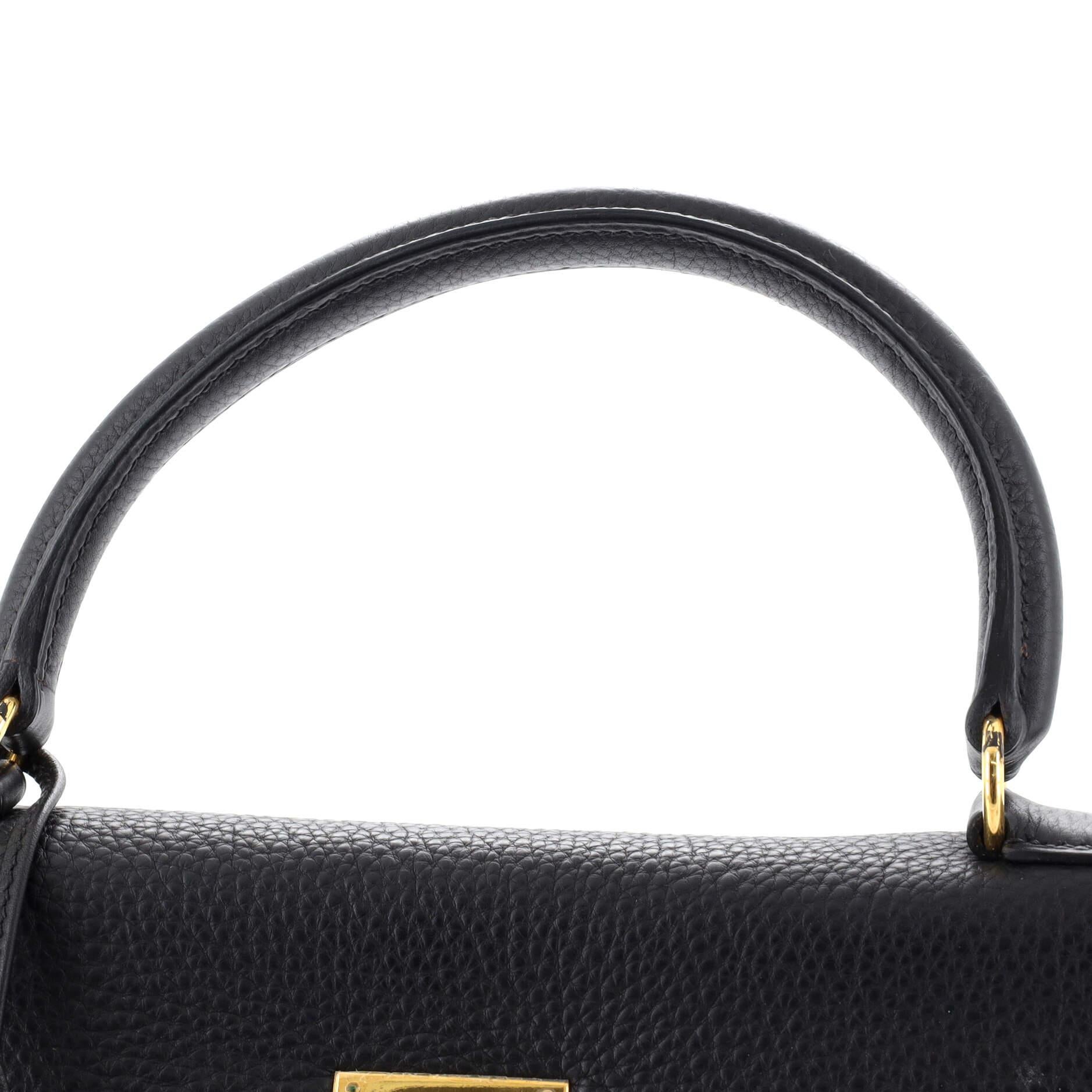 Hermes Kelly Handbag Noir Togo with Gold Hardware 35 7