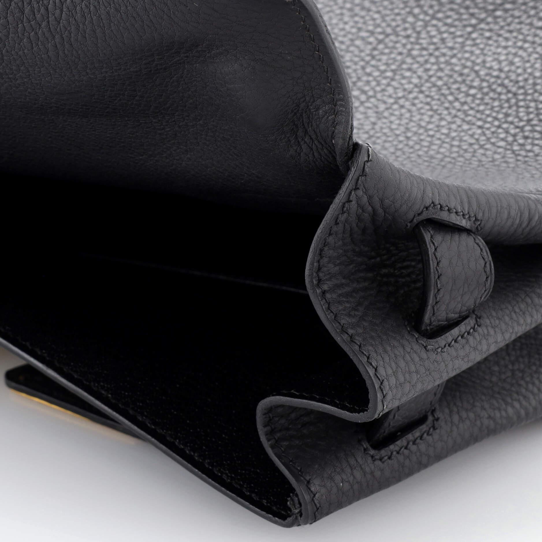 Hermes Kelly Handbag Noir Togo with Gold Hardware 35 8