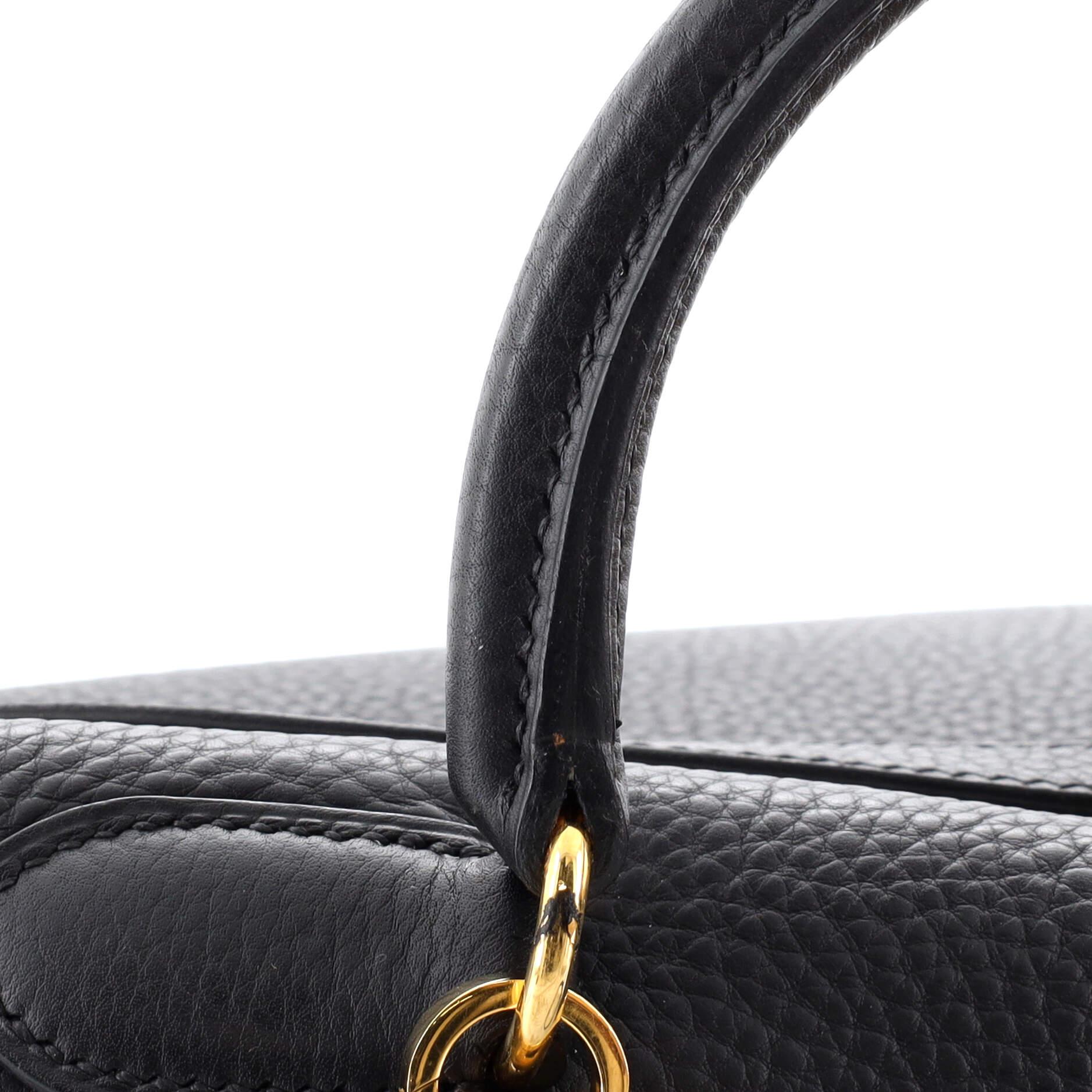 Hermes Kelly Handbag Noir Togo with Gold Hardware 35 9