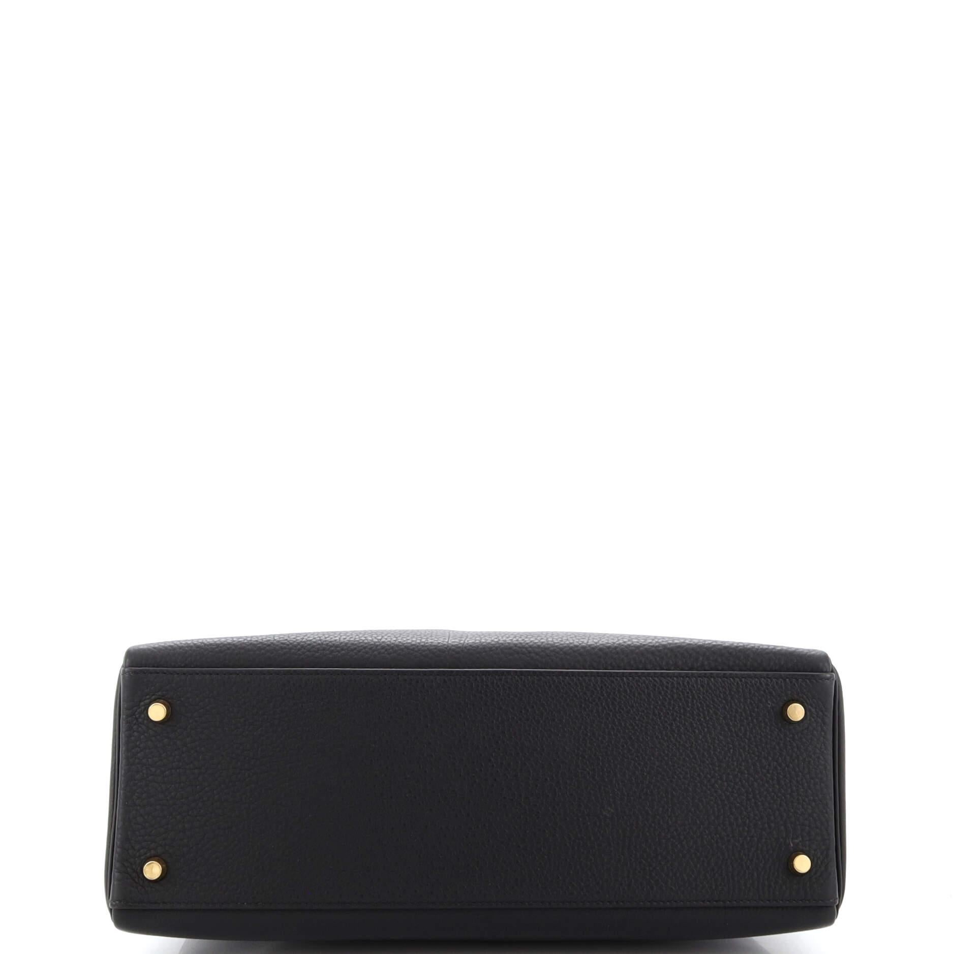 Hermes Kelly Handbag Noir Togo with Gold Hardware 35 1