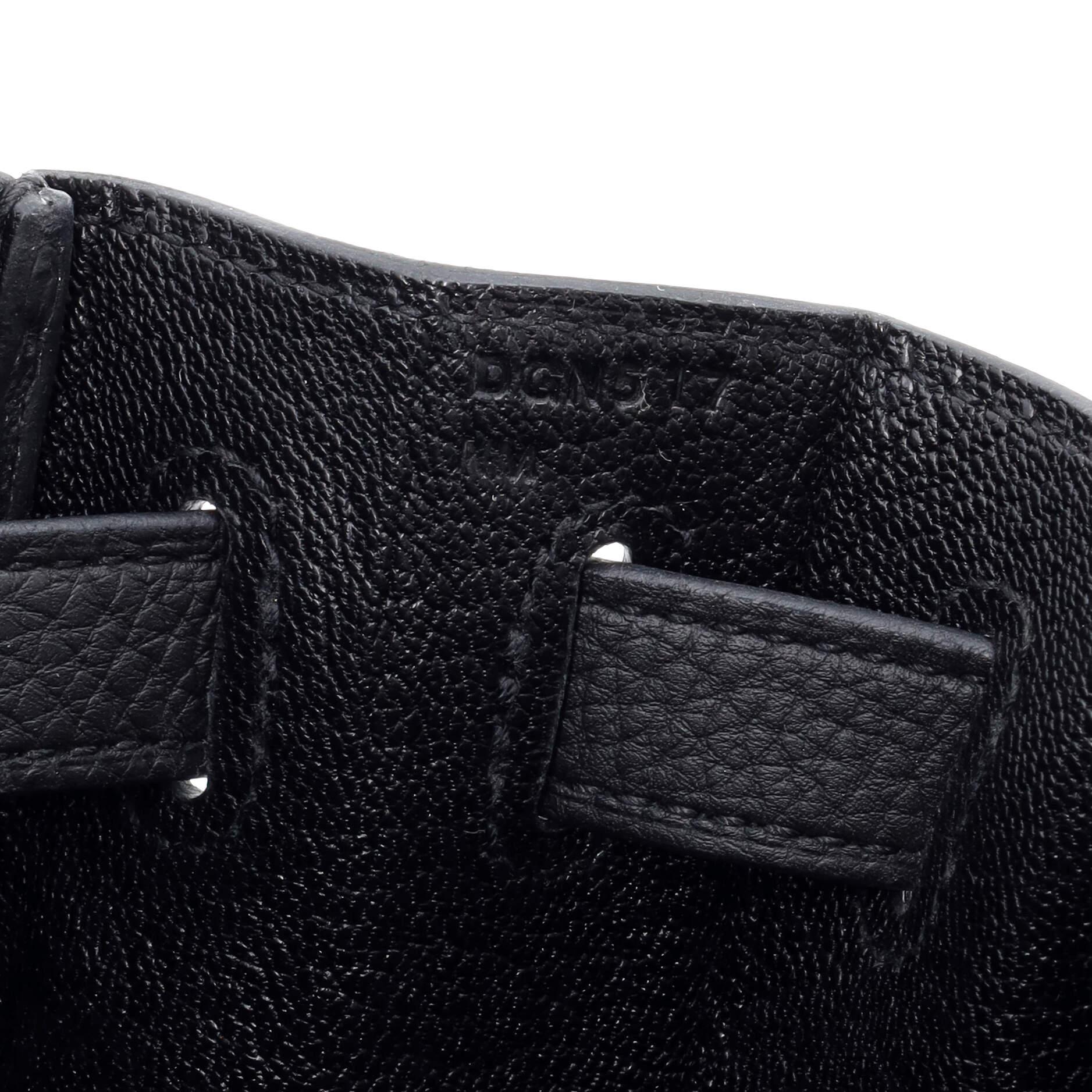Hermes Kelly Handbag Noir Togo with Palladium Hardware 28 7