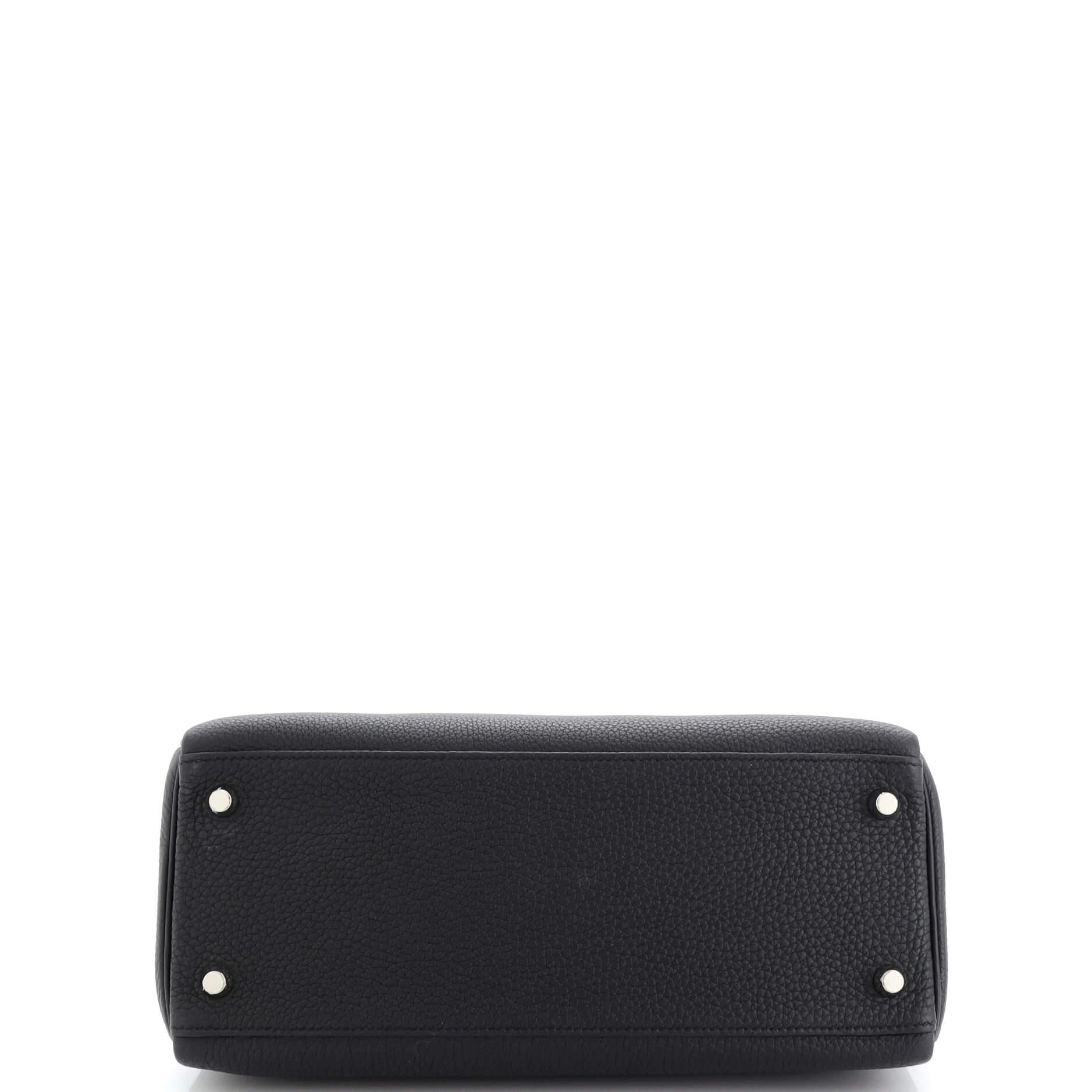 Hermes Kelly Handbag Noir Togo with Palladium Hardware 28 1