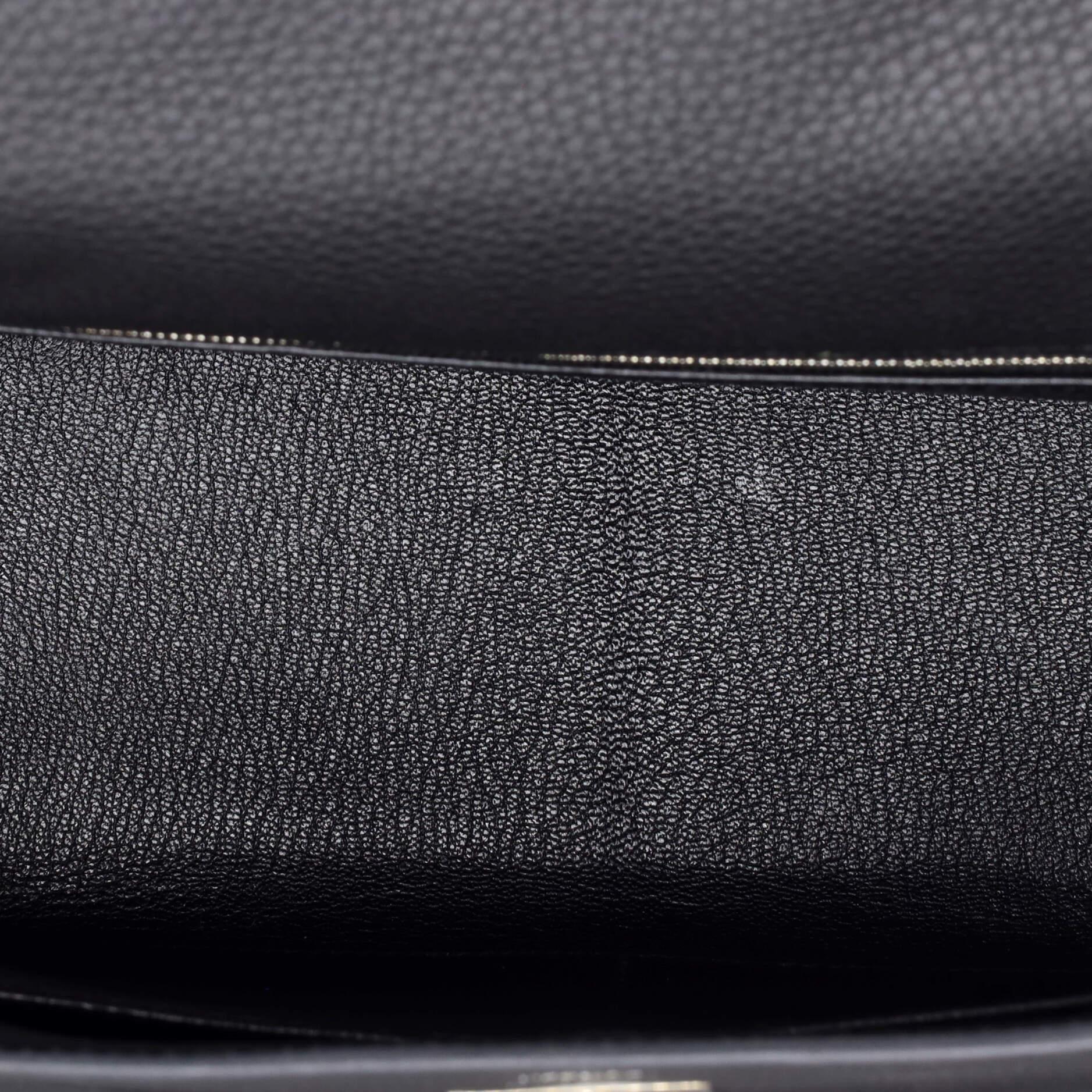 Hermes Kelly Handbag Noir Togo with Palladium Hardware 28 2