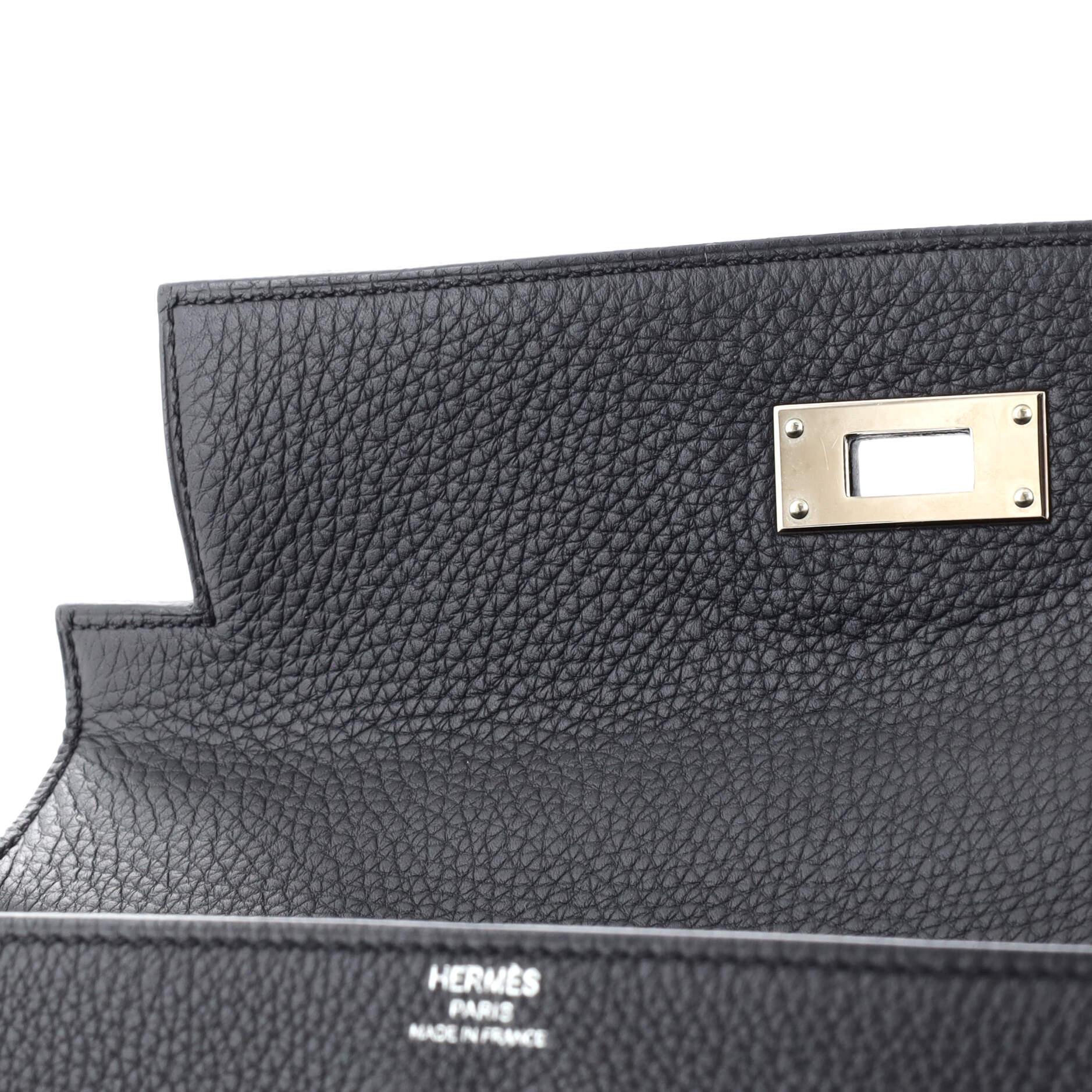 Hermes Kelly Handbag Noir Togo with Palladium Hardware 28 4
