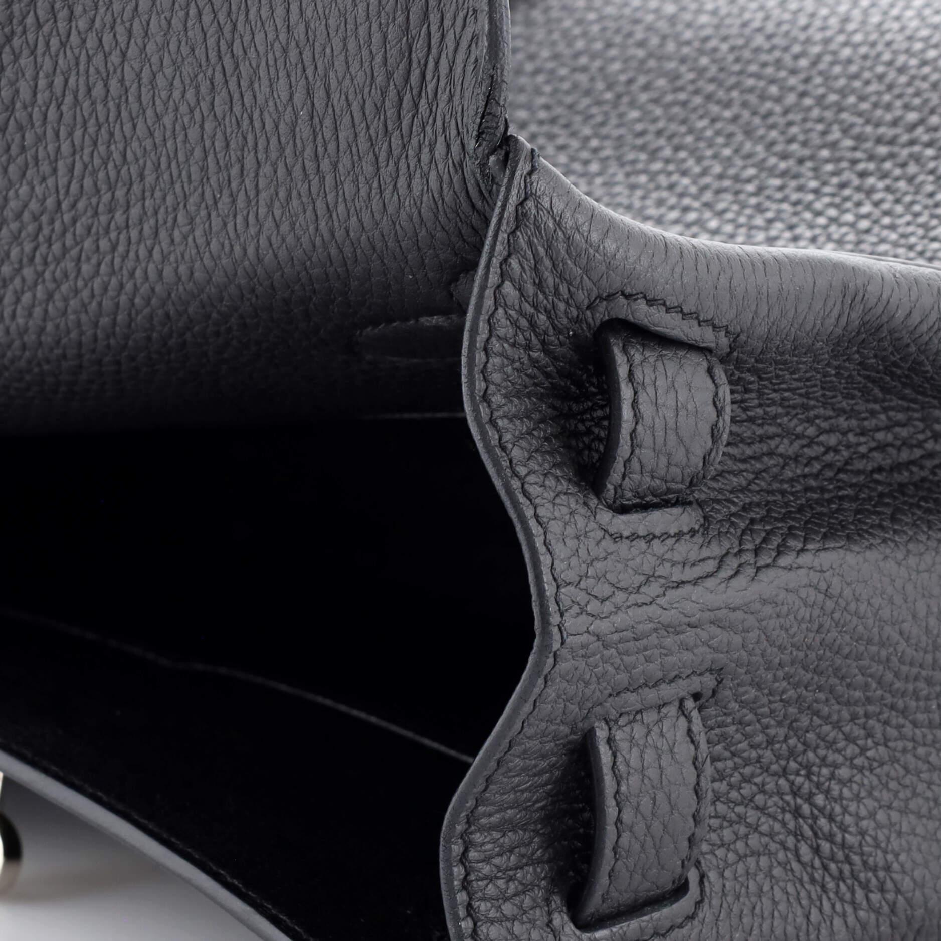 Hermes Kelly Handbag Noir Togo with Palladium Hardware 28 5