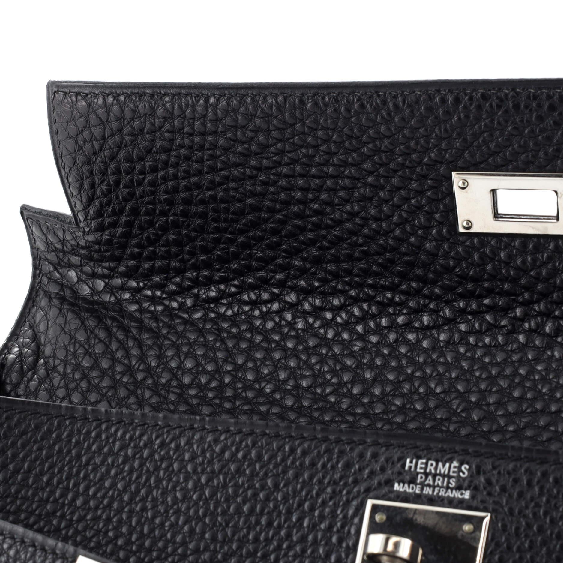 Hermes Kelly Handbag Noir Togo with Palladium Hardware 32 6