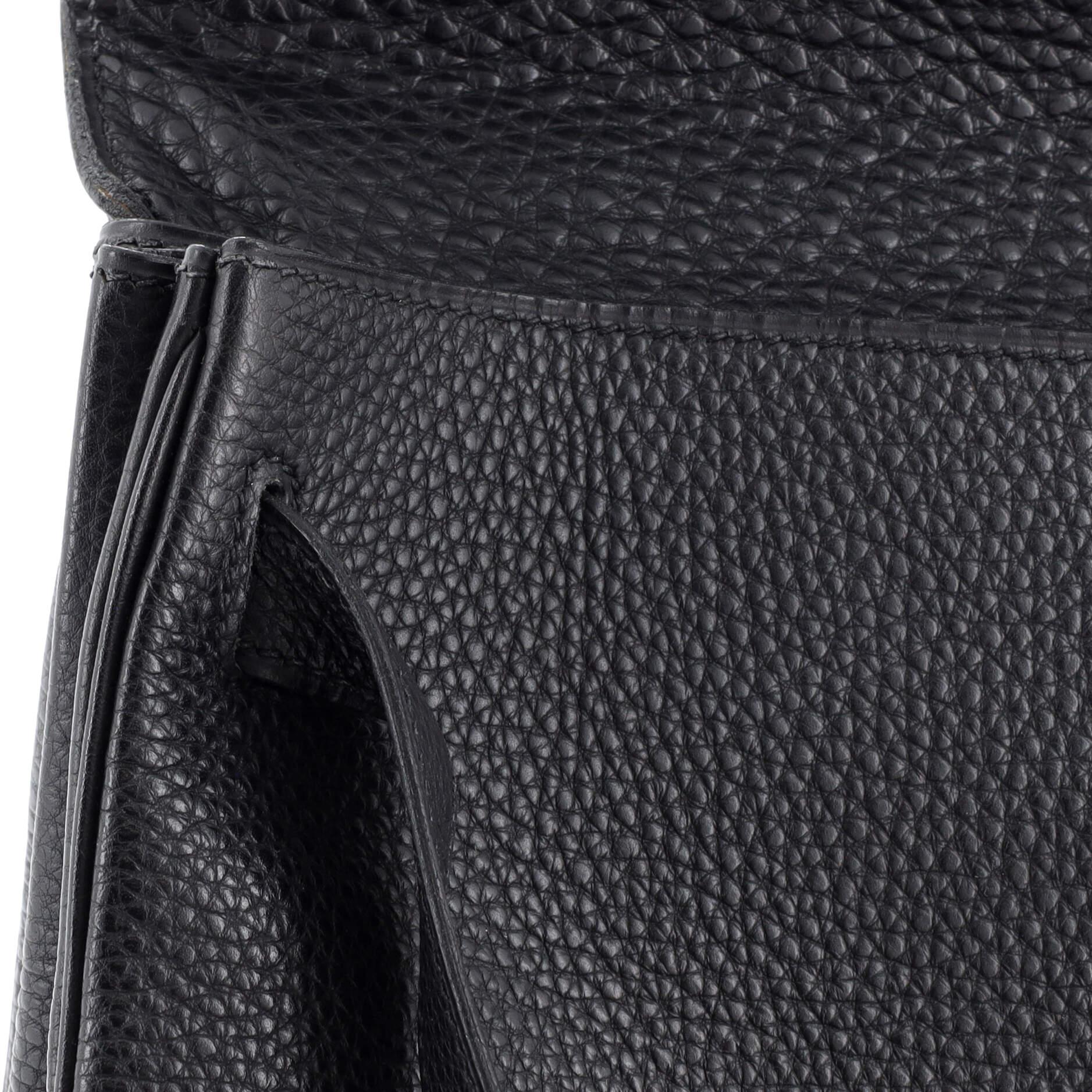 Hermes Kelly Handbag Noir Togo with Palladium Hardware 32 7