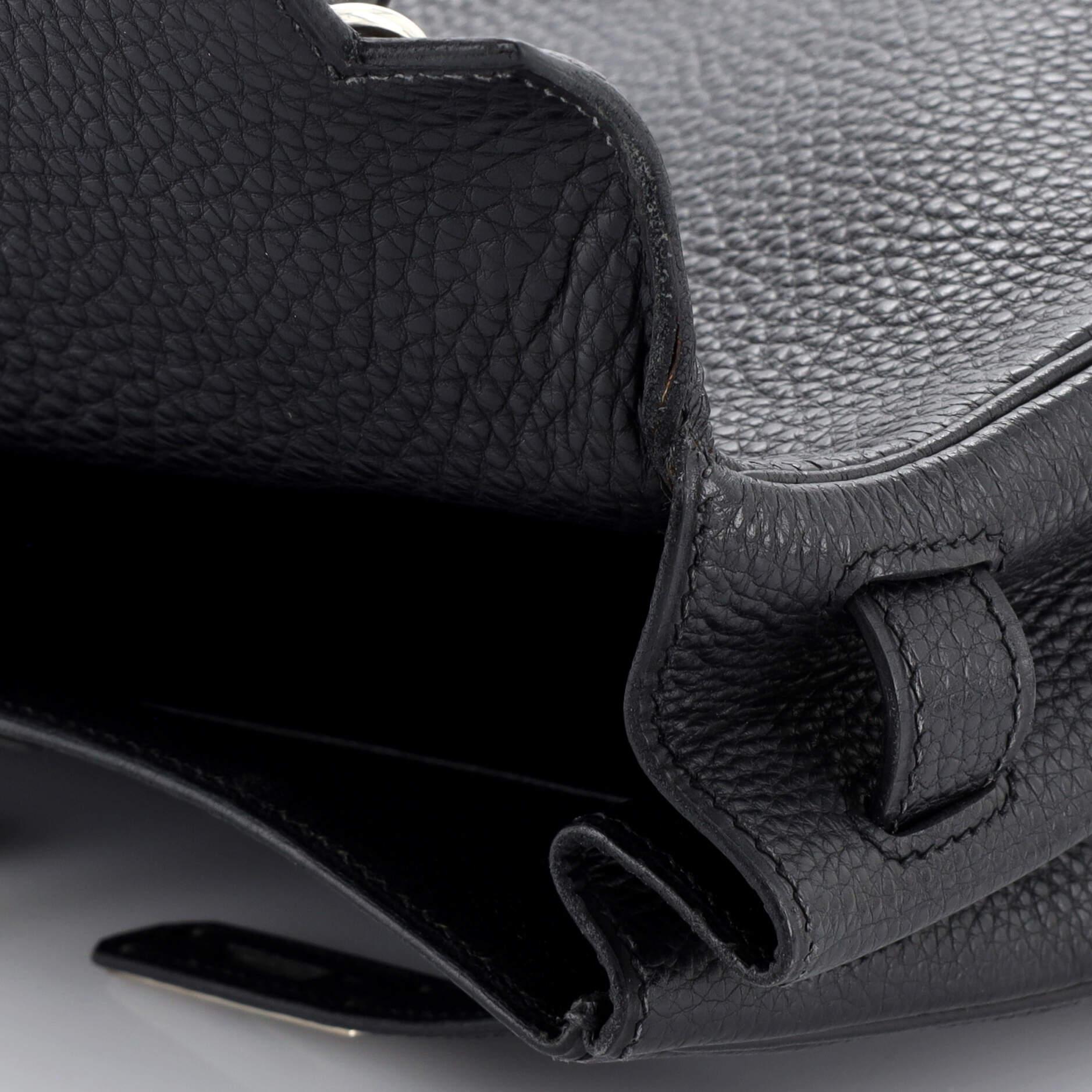Hermes Kelly Handbag Noir Togo with Palladium Hardware 32 8