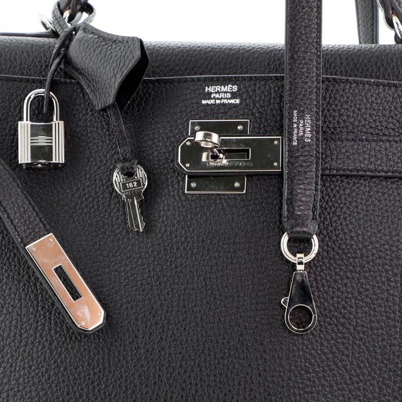 Hermes Kelly Handbag Noir Togo with Palladium Hardware 32 2