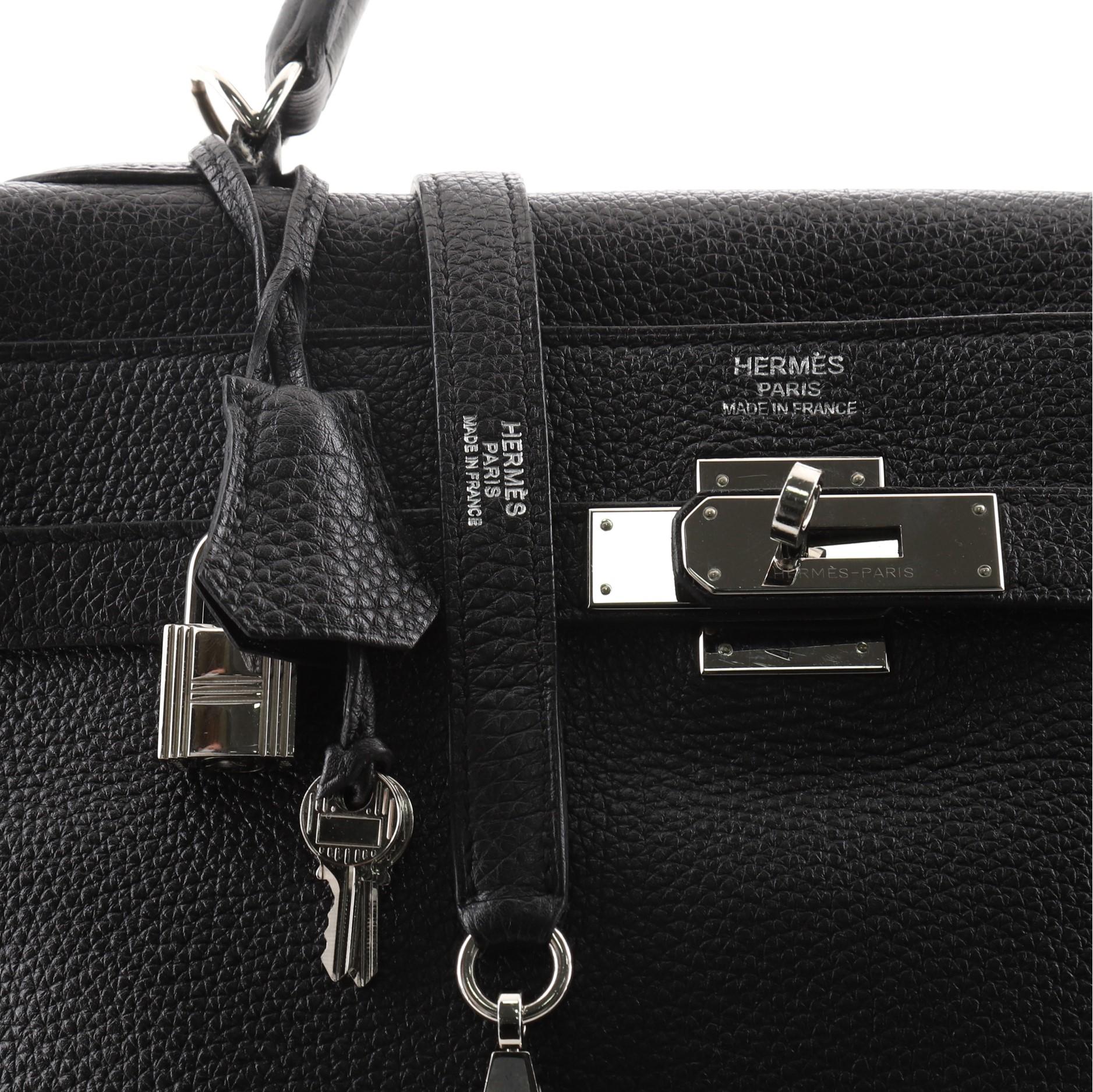 Hermes Kelly Handbag Noir Togo with Palladium Hardware 35 5