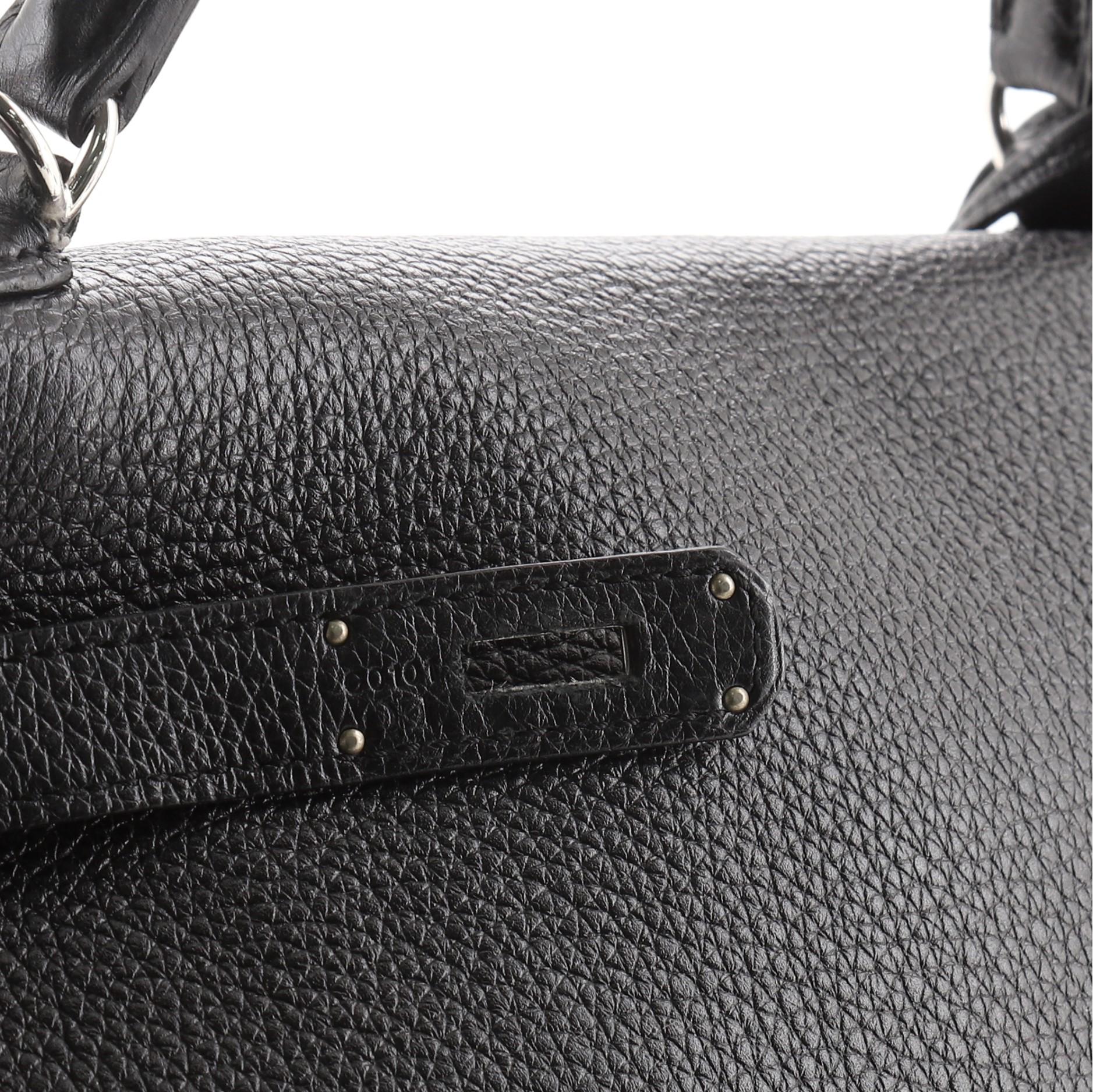Hermes Kelly Handbag Noir Togo with Palladium Hardware 35 4