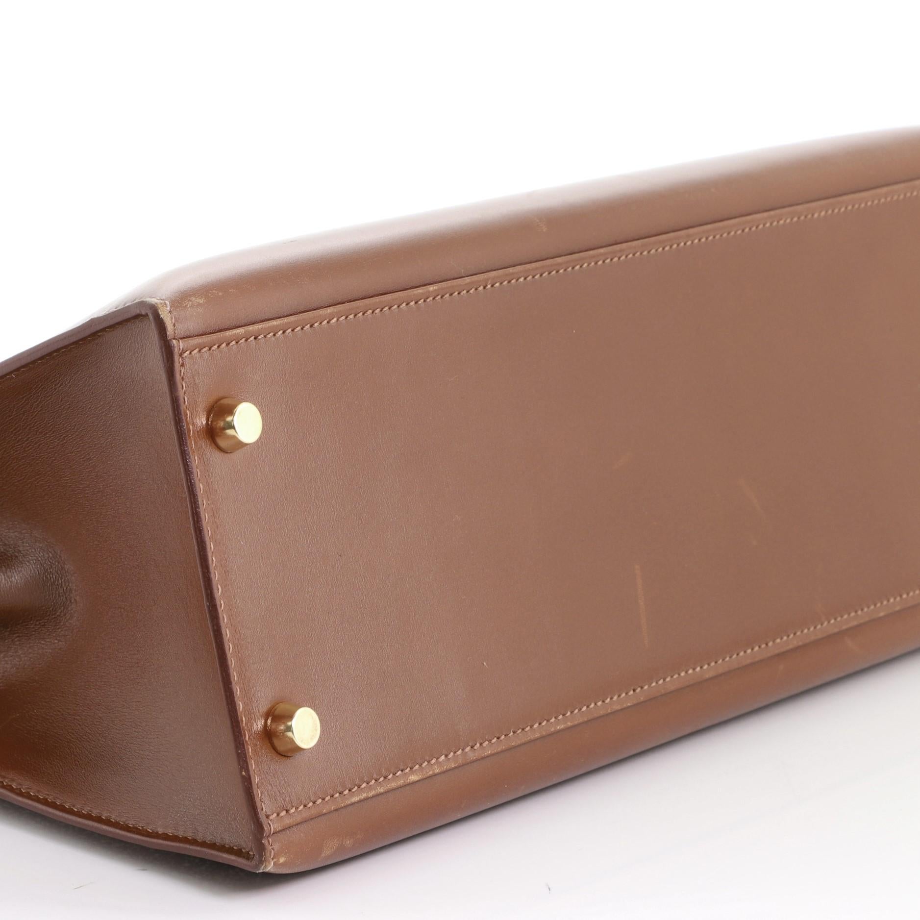 Hermes Kelly Handbag Noisette Box Calf with Gold Hardware 32 1