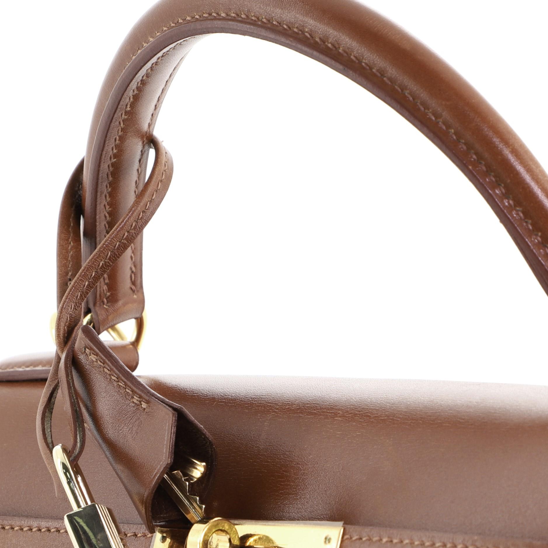 Hermes Kelly Handbag Noisette Box Calf with Gold Hardware 32 2