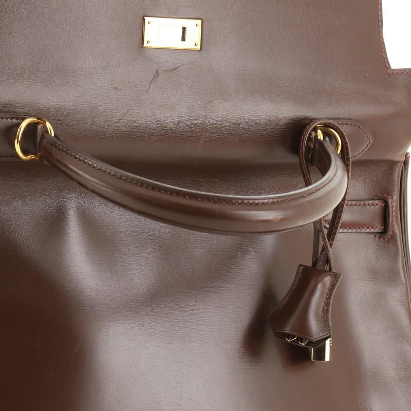Hermes Kelly Handbag Noisette Box Calf With Gold Hardware 35  5