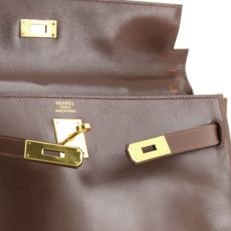 Hermes Kelly Handbag Noisette Box Calf With Gold Hardware 35  6