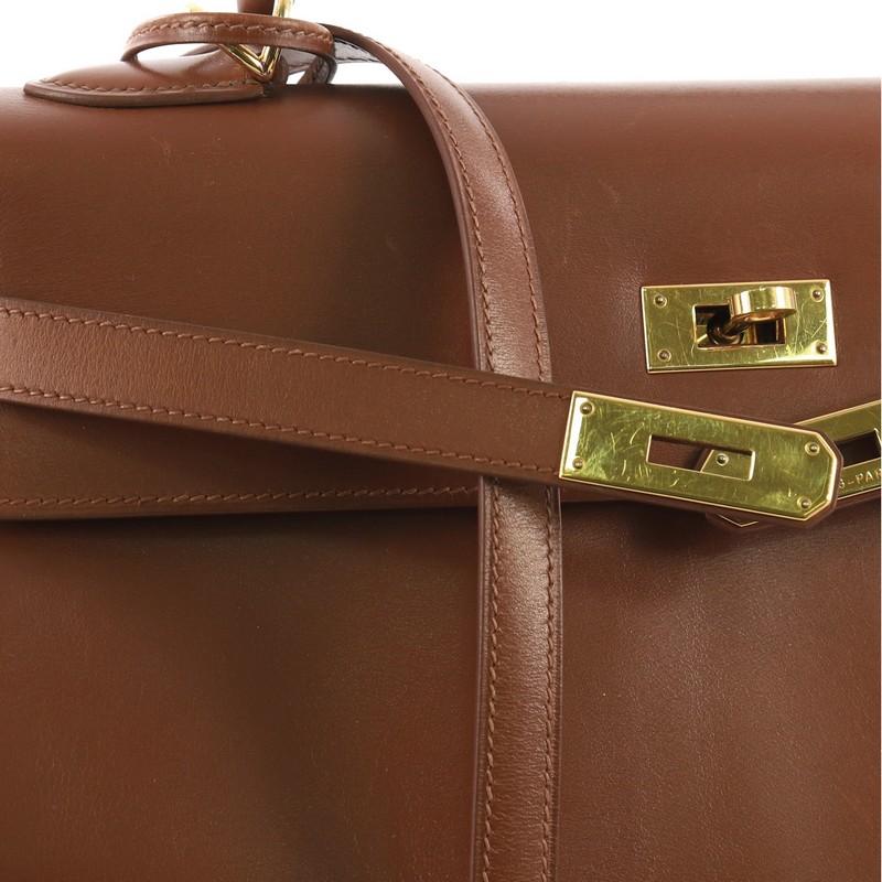 Hermes Kelly Handbag Noisette Box Calf with Gold Hardware 35 1