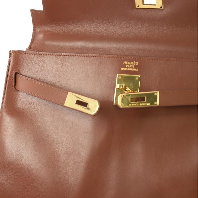 Hermes Kelly Handbag Noisette Box Calf with Gold Hardware 35 2