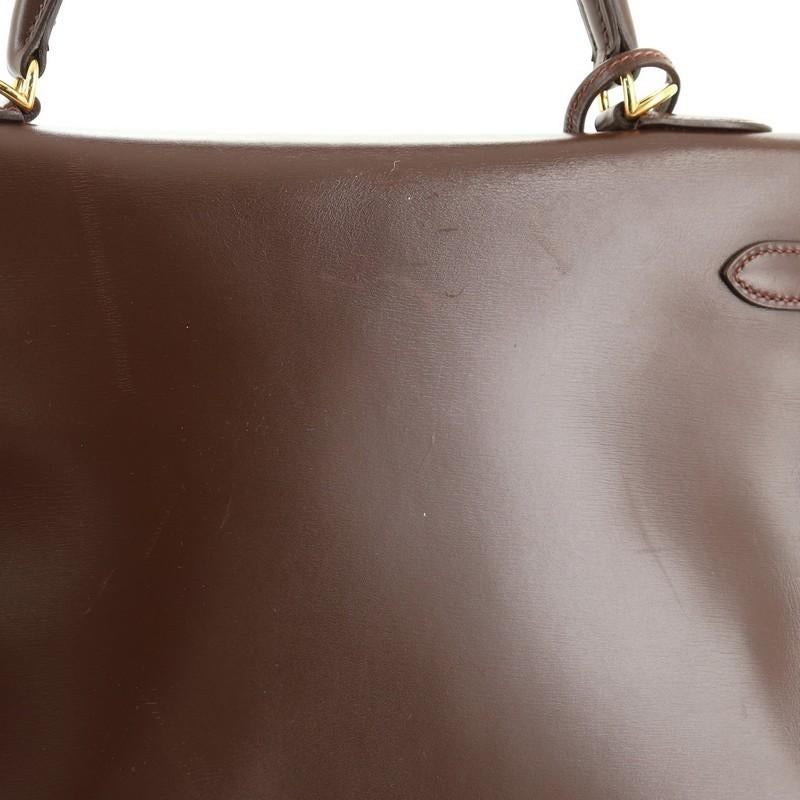 Hermes Kelly Handbag Noisette Box Calf With Gold Hardware 35  4