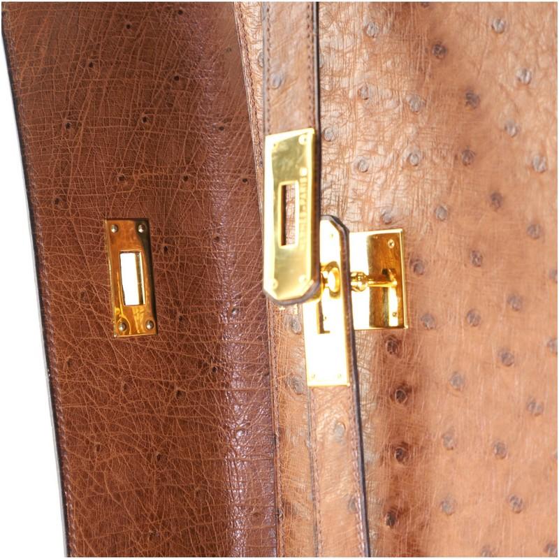 Hermes Kelly Handbag Noisette Ostrich with Gold Hardware 32 1
