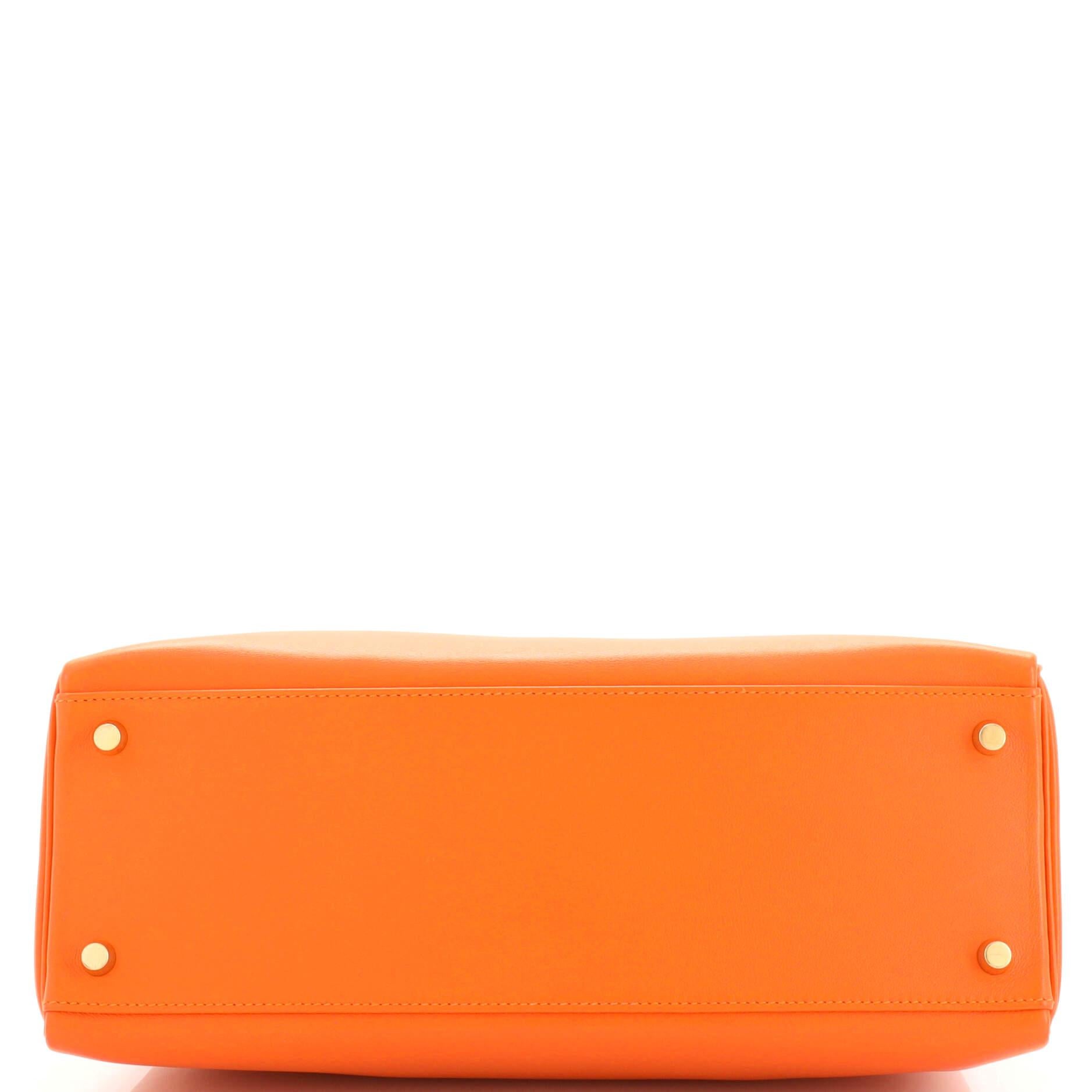 Hermes Kelly Handbag Orange Gulliver with Gold Hardware 32 1