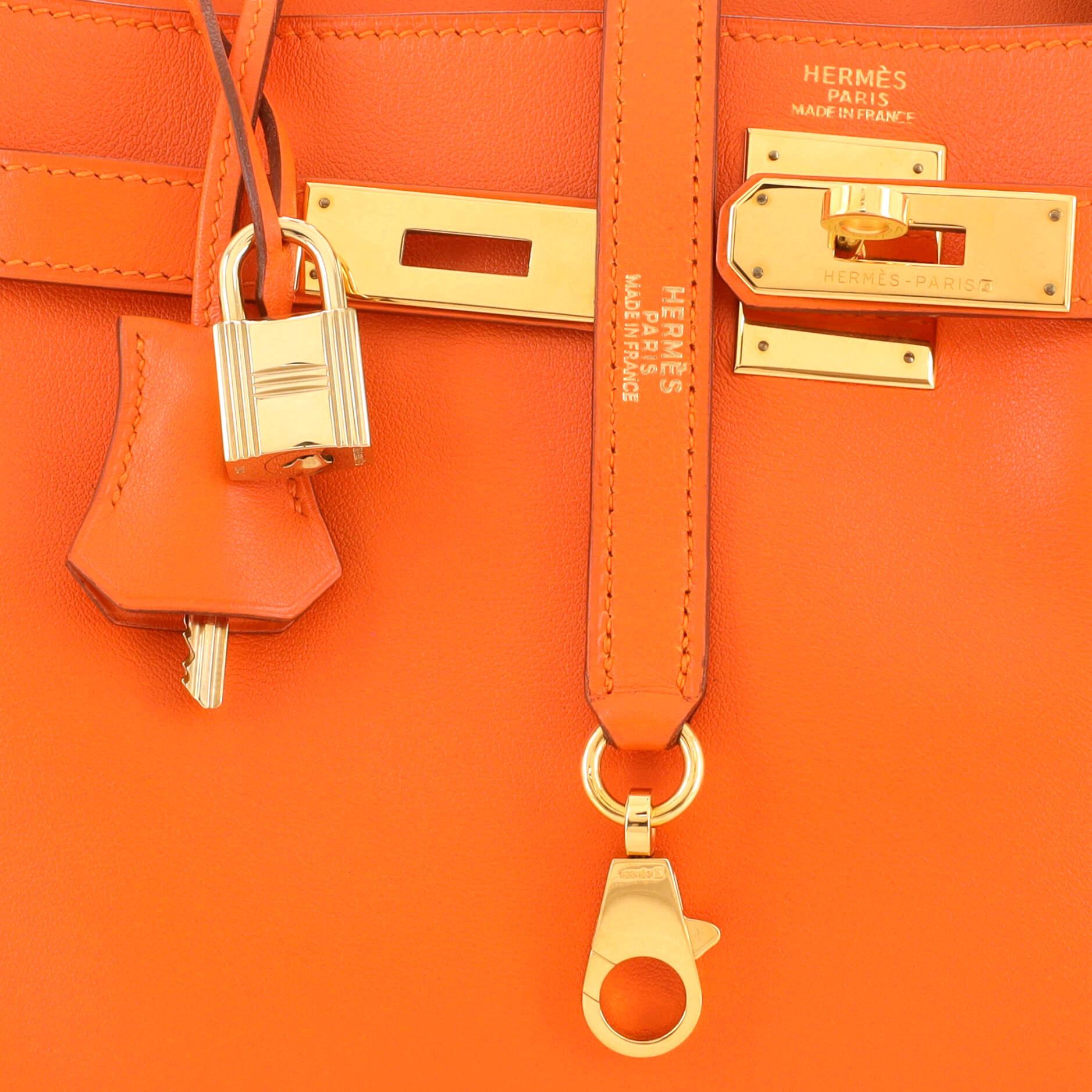 Hermes Kelly Handbag Orange Gulliver with Gold Hardware 32 3