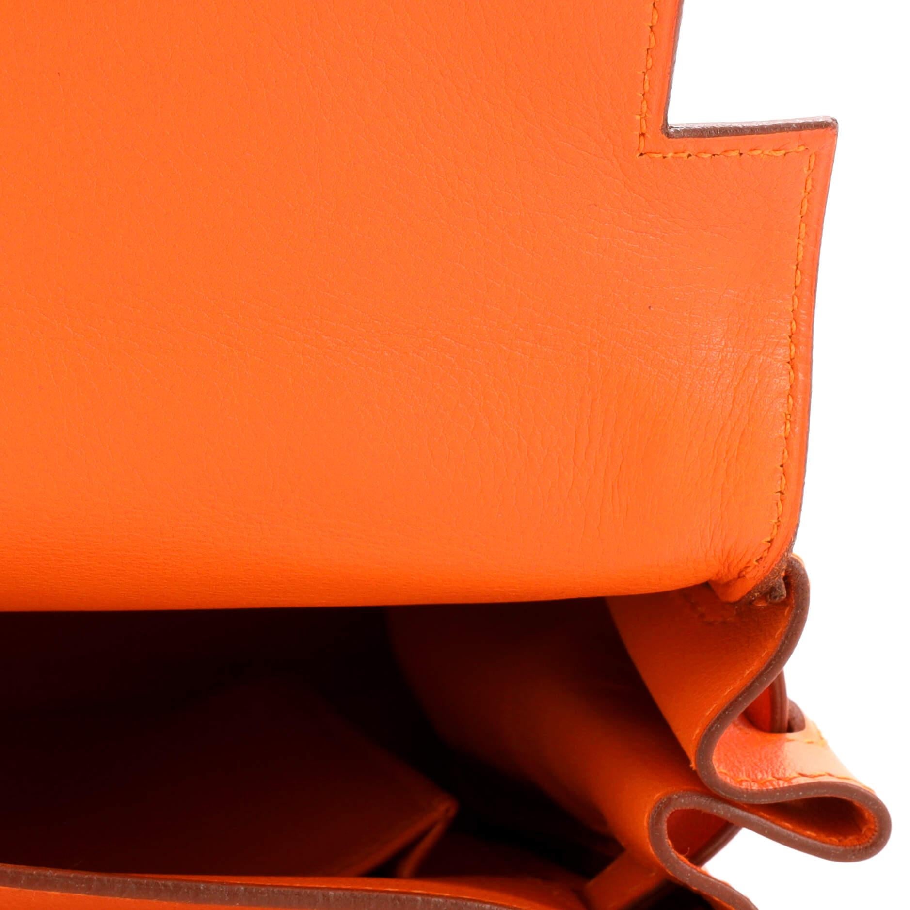 Hermes Kelly Handbag Orange Gulliver with Gold Hardware 32 4