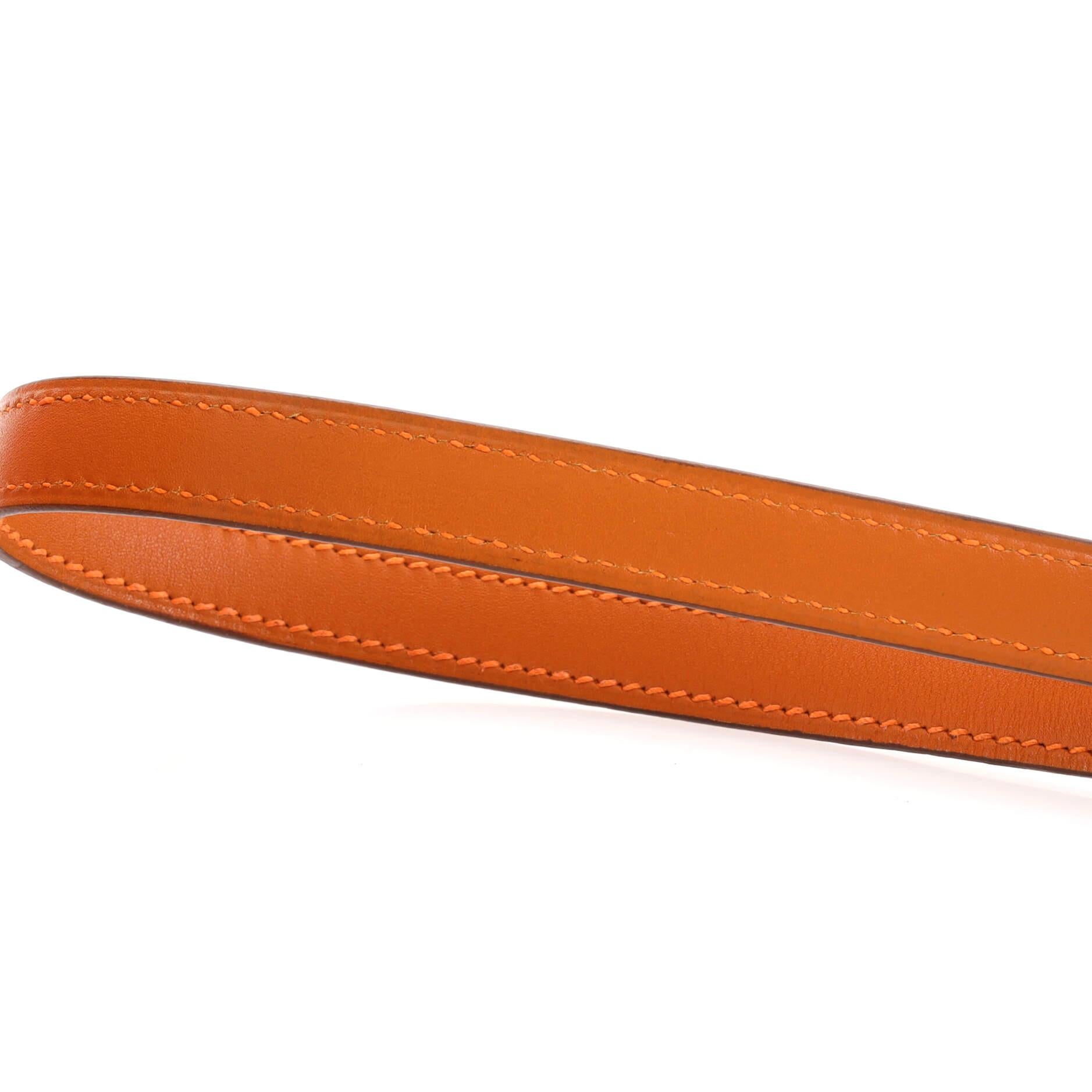 Hermes Kelly Handbag Orange H Box Calf with Palladium Hardware 32 For Sale 8