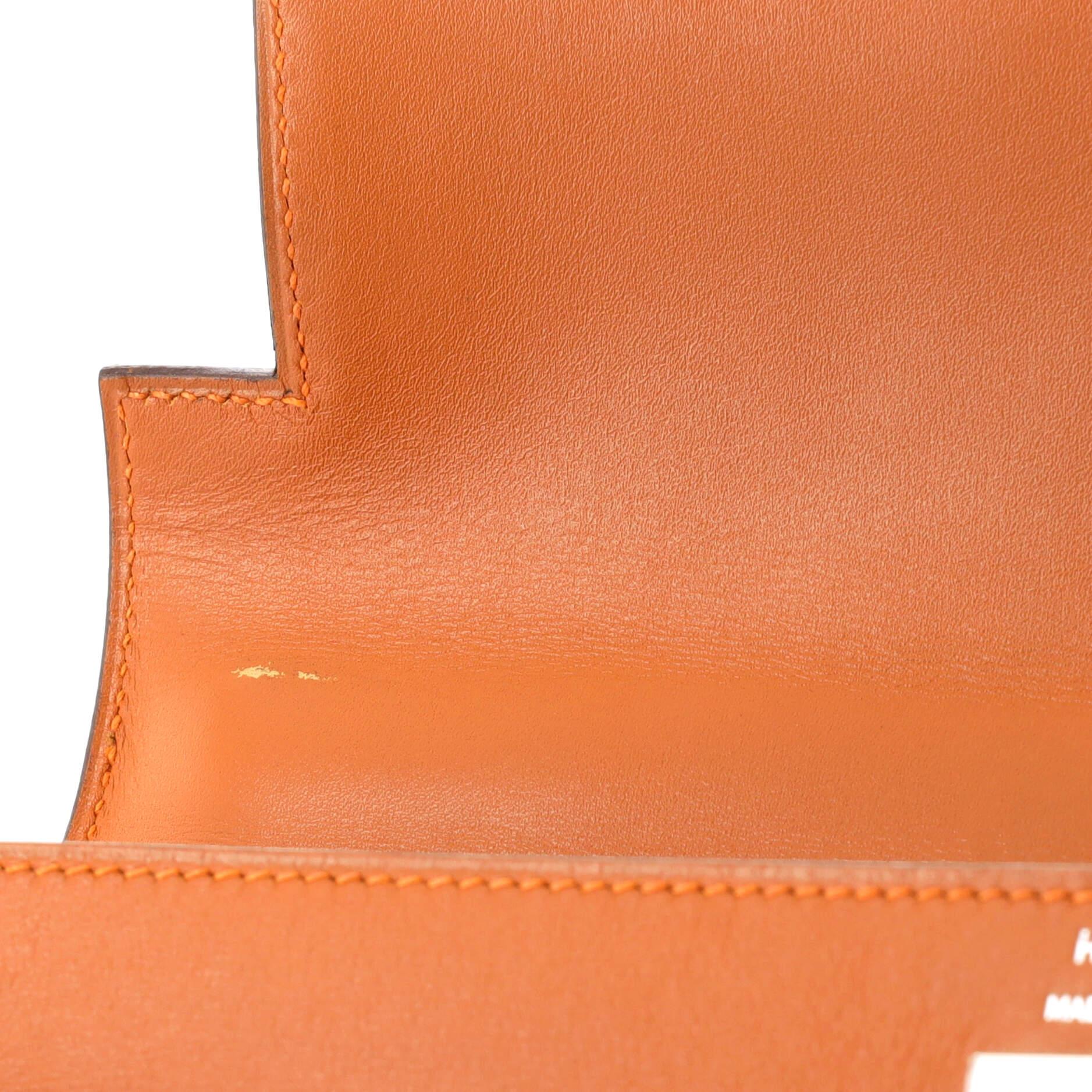 Hermes Kelly Handbag Orange H Box Calf with Palladium Hardware 32 For Sale 5