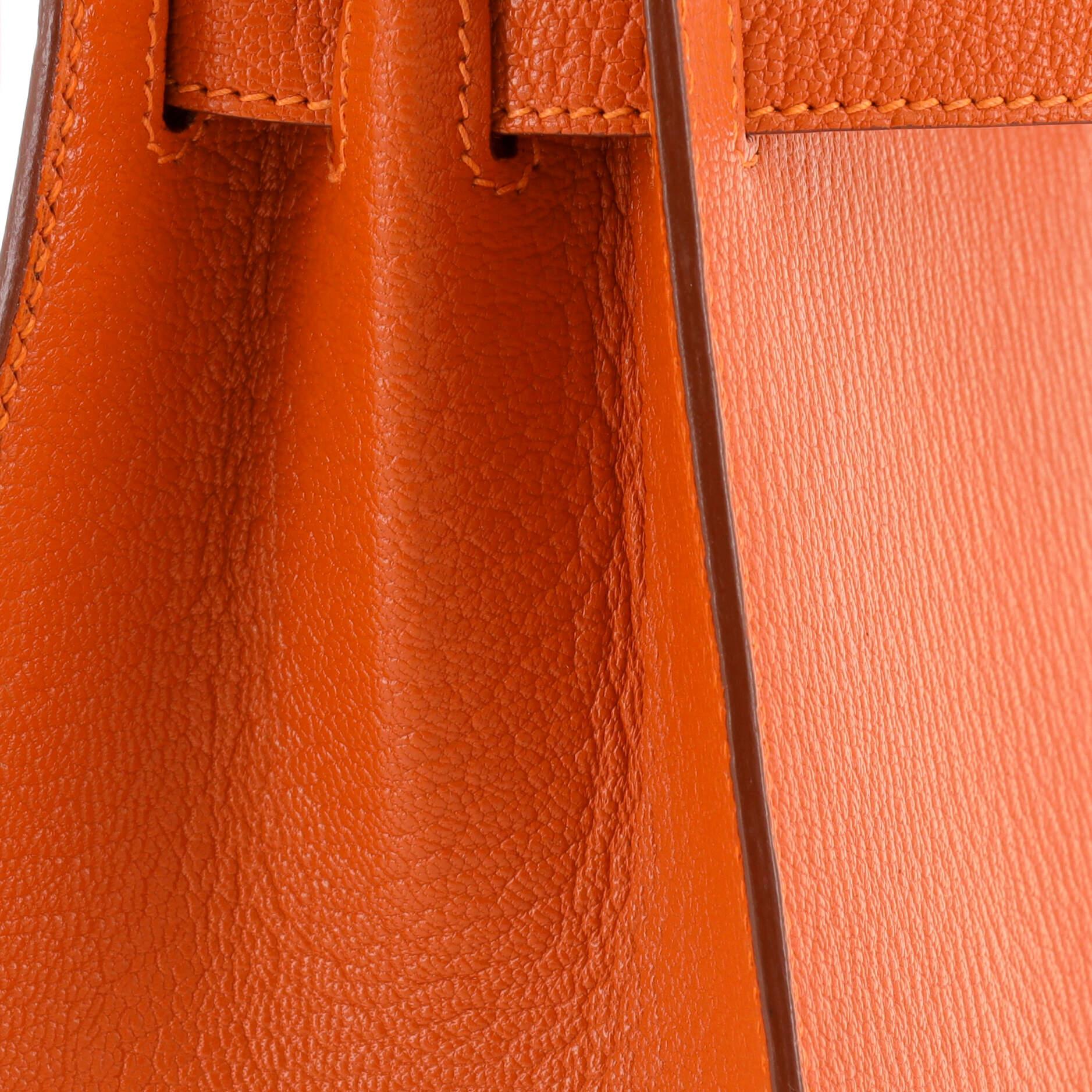 Hermes Kelly Handbag Orange H Chevre de Coromandel with Gold Hardware 25 6