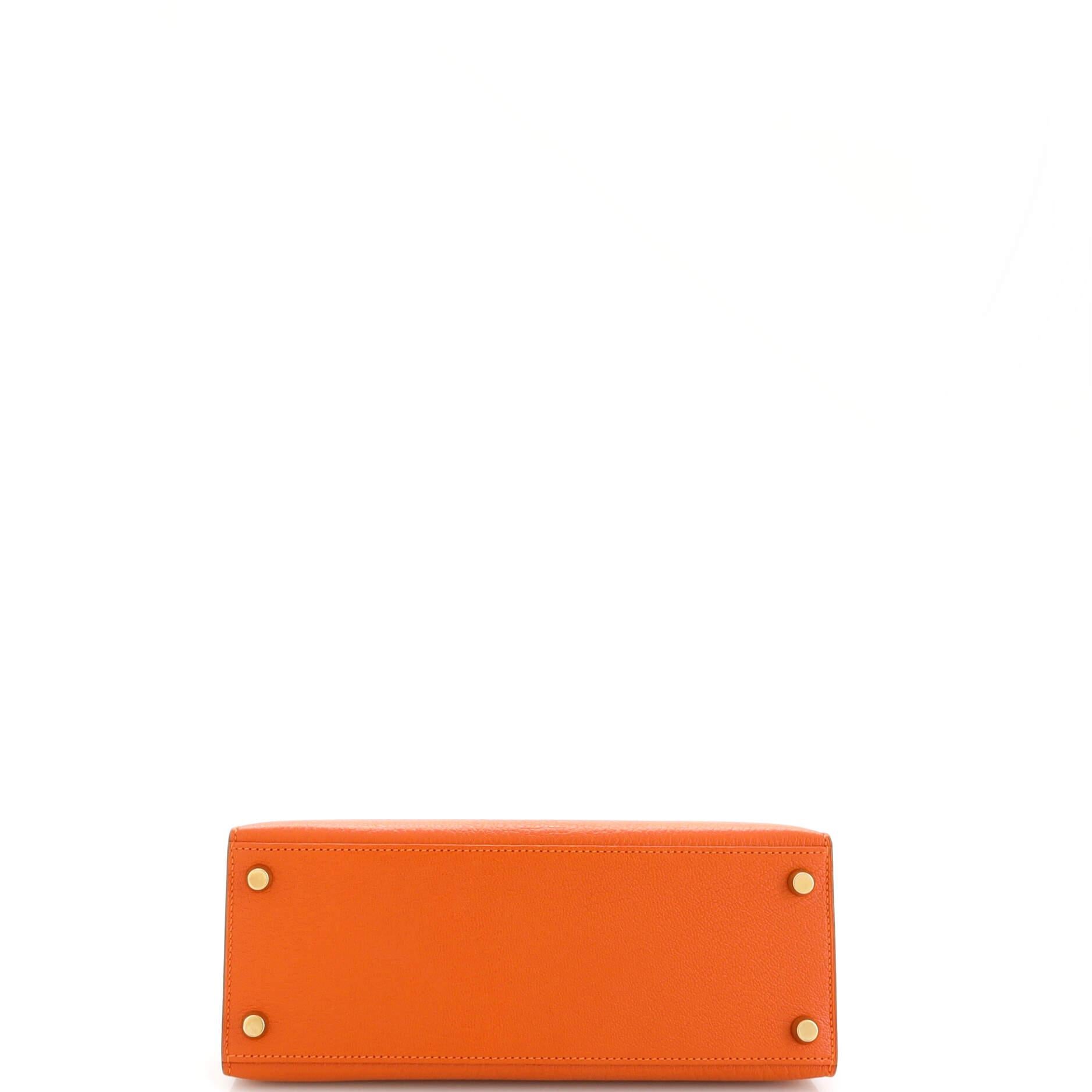 Hermes Kelly Handbag Orange H Chevre de Coromandel with Gold Hardware 25 1
