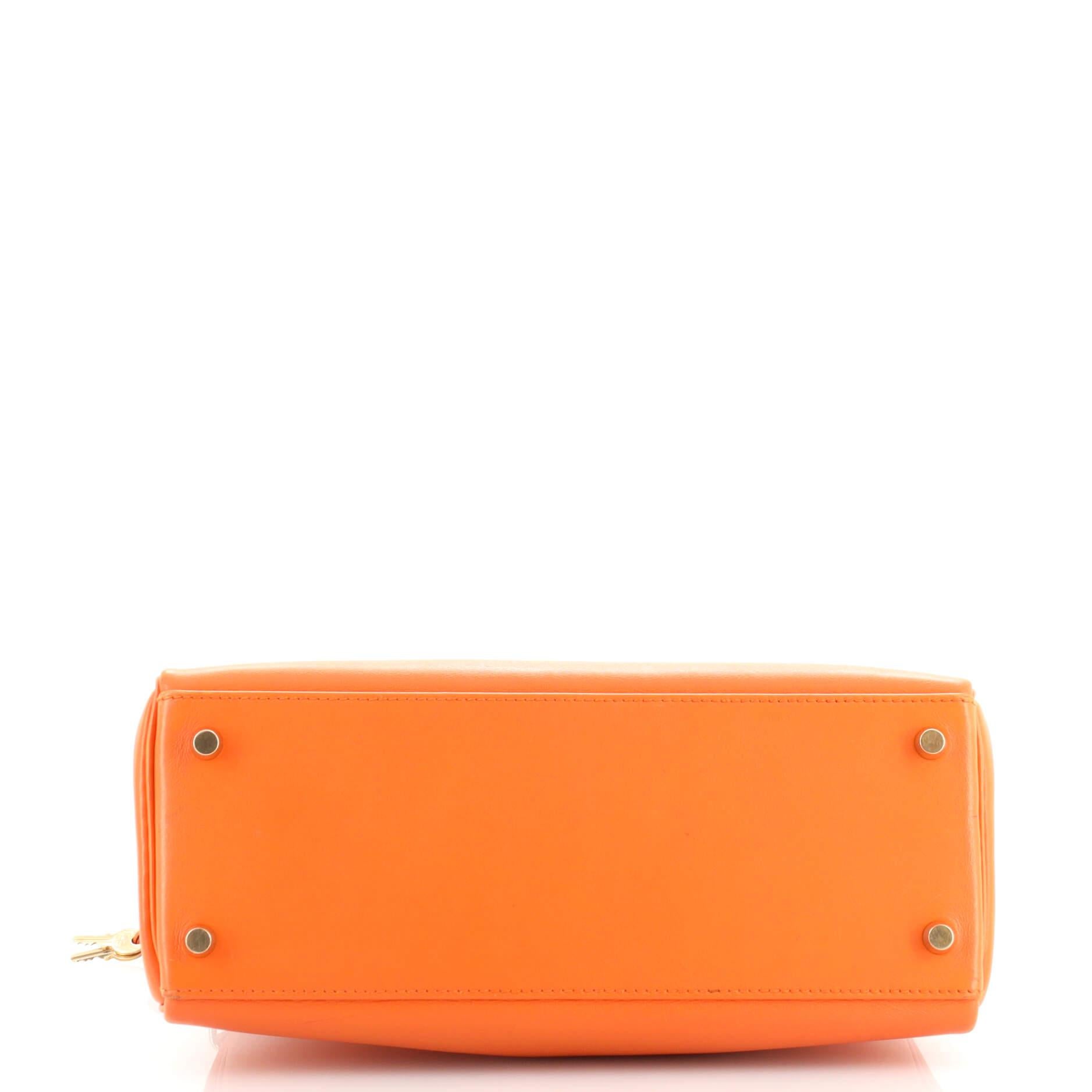 Hermes Kelly Handbag Orange H Gulliver with Gold Hardware 28 1
