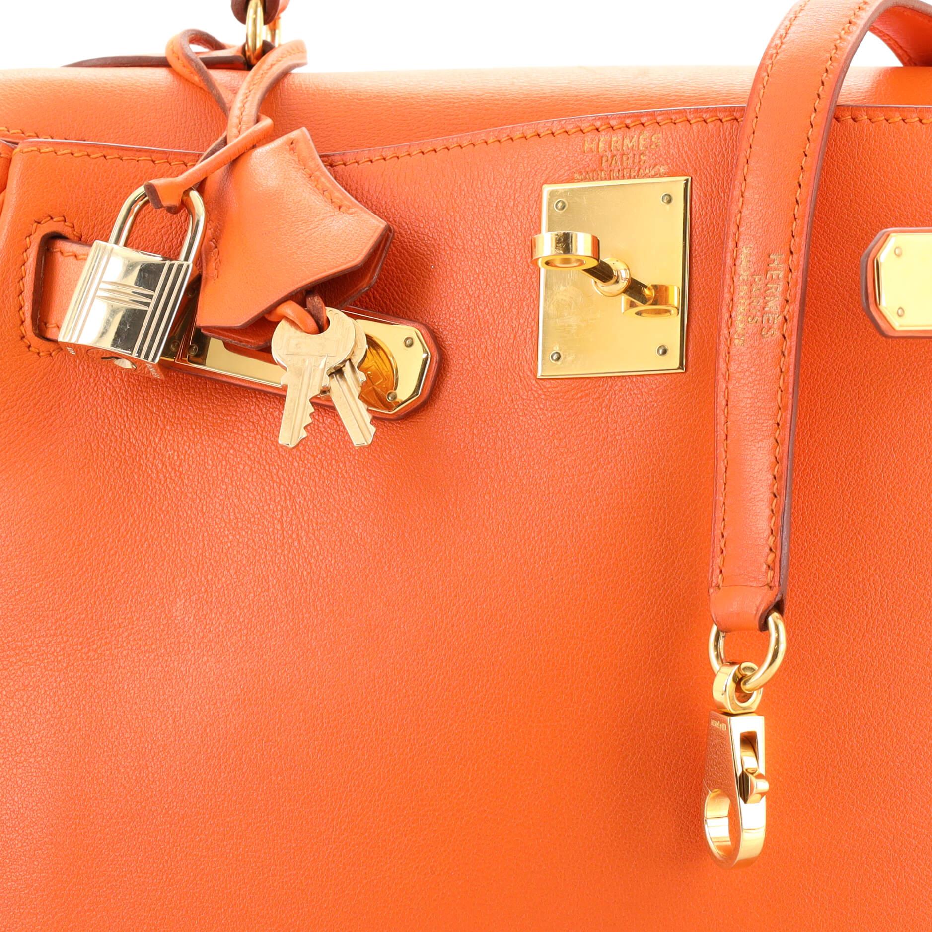 Hermes Kelly Handbag Orange H Gulliver with Gold Hardware 28 3