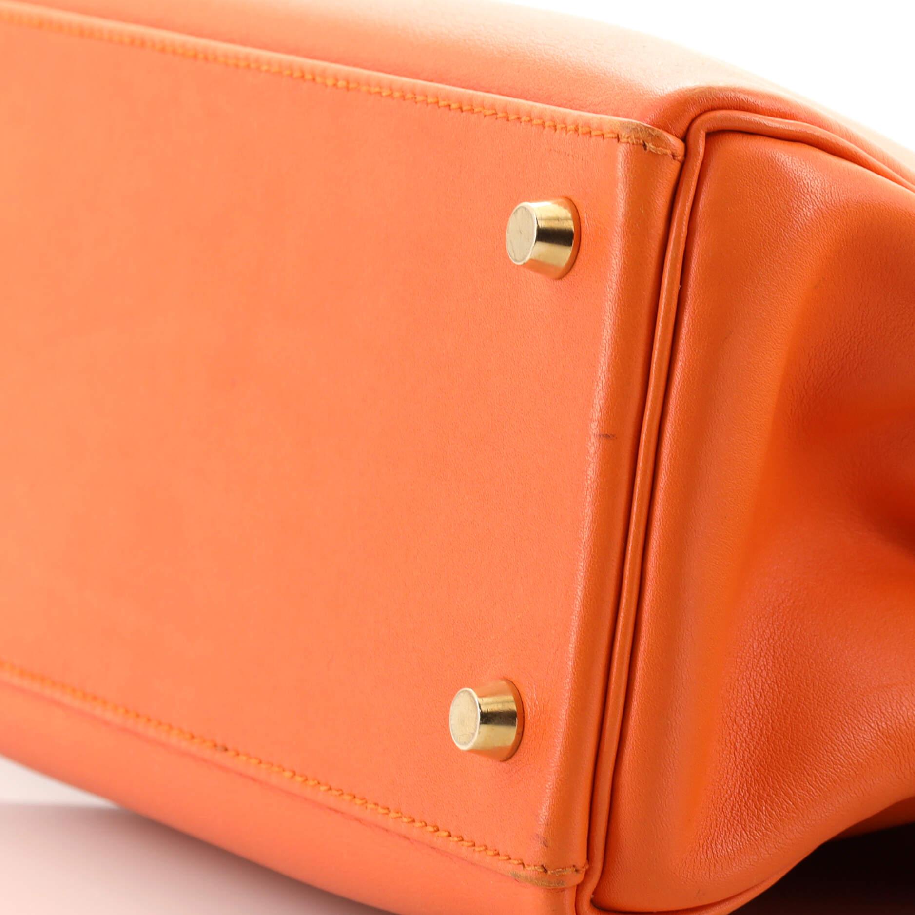 Hermes Kelly Handbag Orange H Gulliver with Gold Hardware 28 5